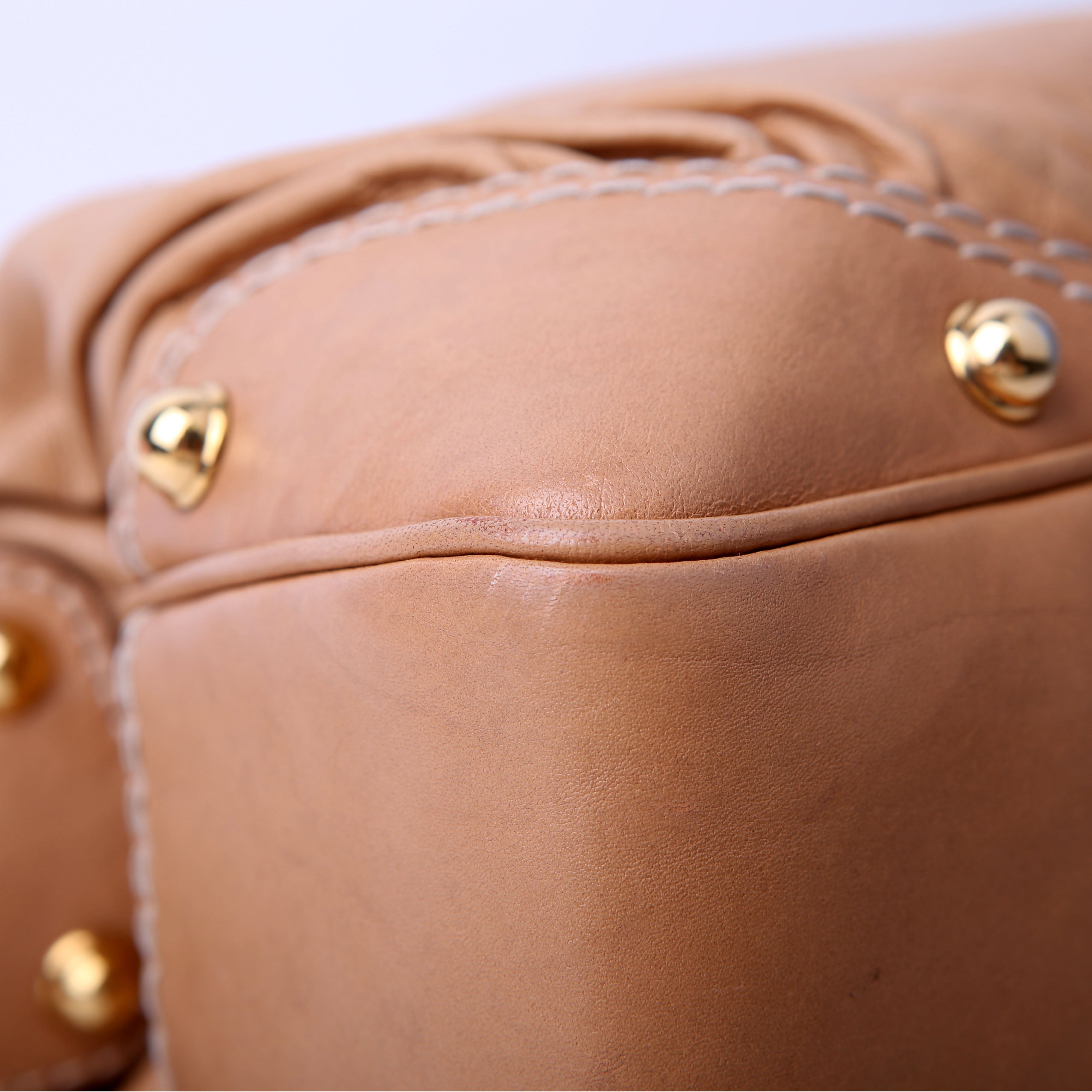 Gucci 211966 Calfskin Jockey Hobo Large Tan