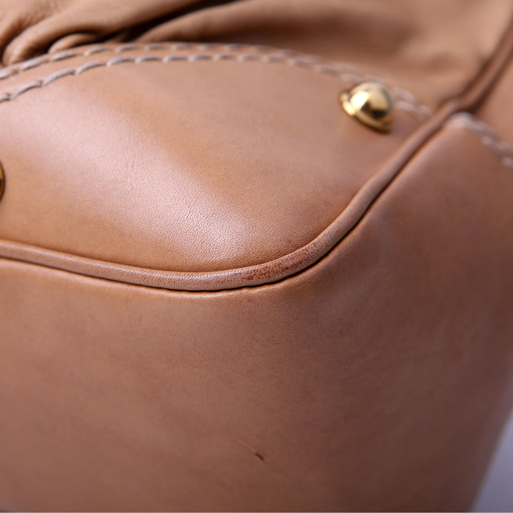 Gucci 211966 Calfskin Jockey Hobo Large Tan