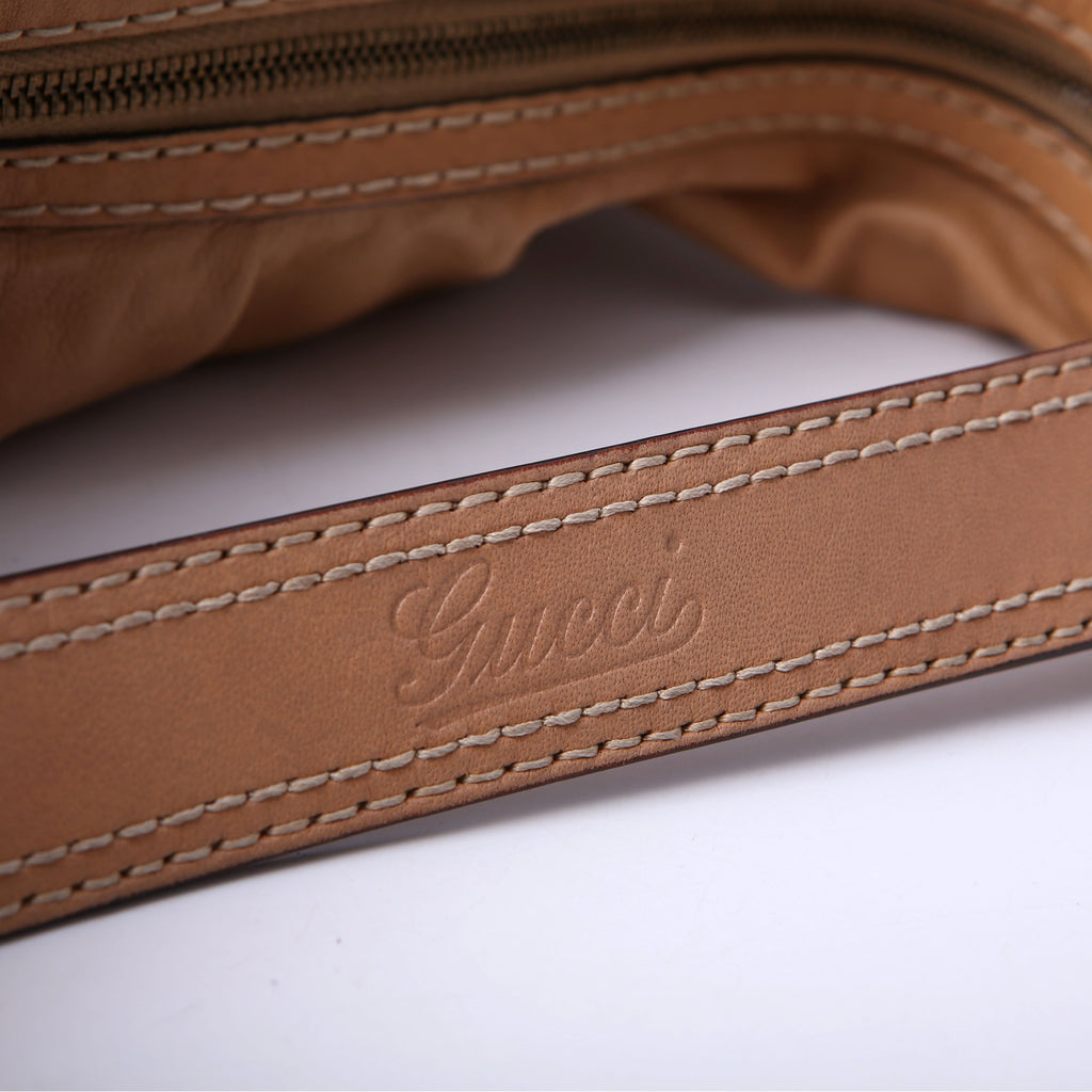 Gucci 211966 Calfskin Jockey Hobo Large Tan
