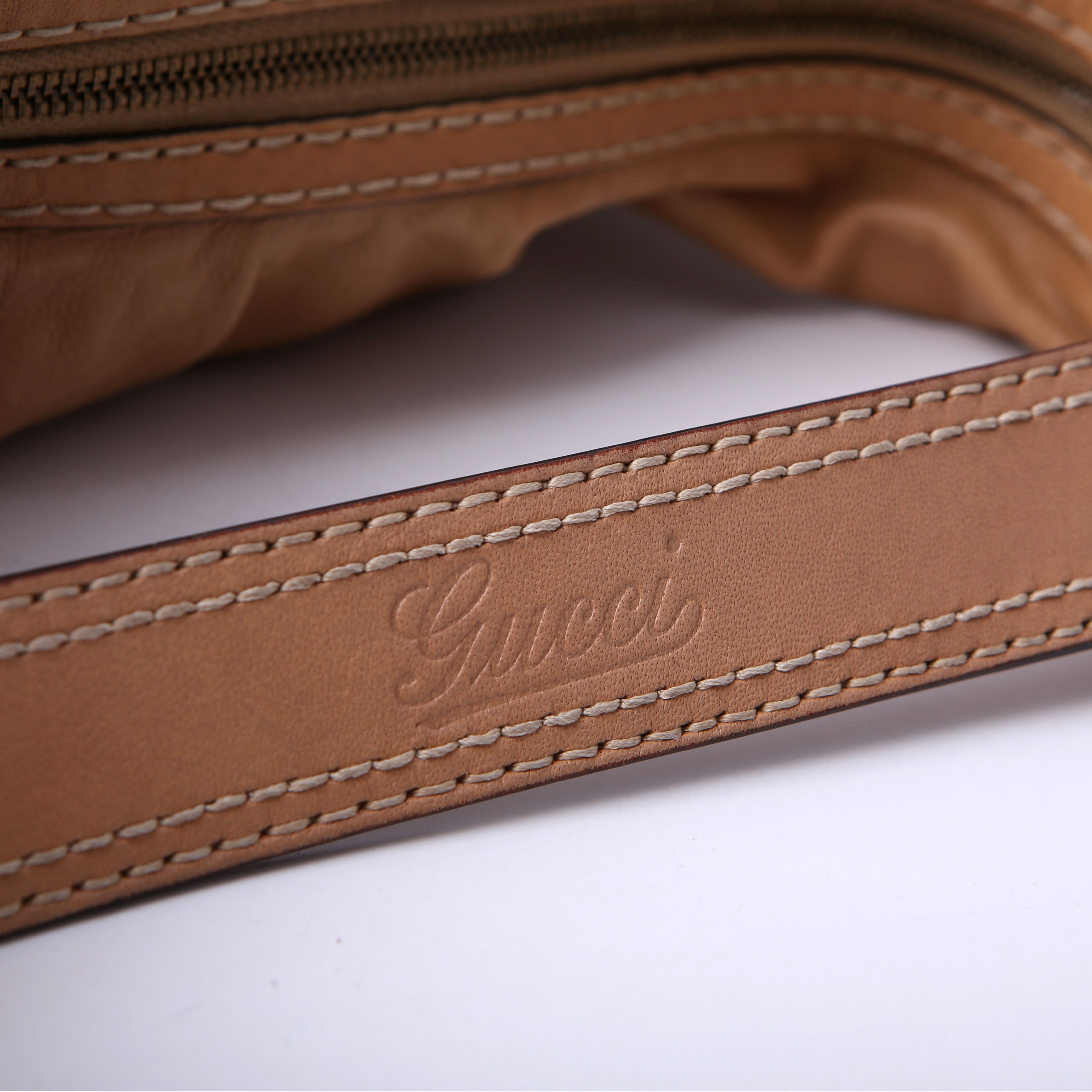 Gucci 211966 Calfskin Jockey Hobo Large Tan