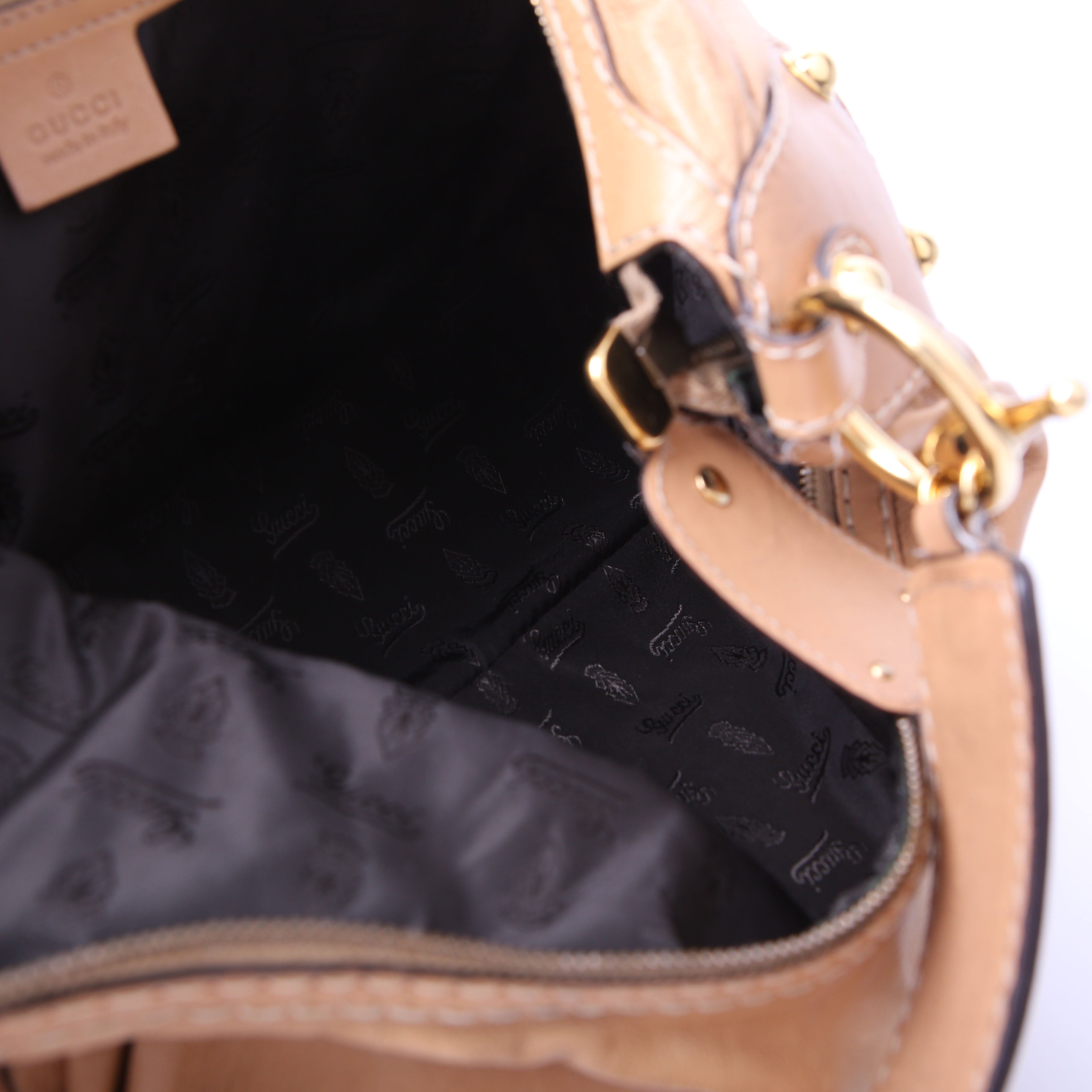 Gucci 211966 Calfskin Jockey Hobo Large Tan