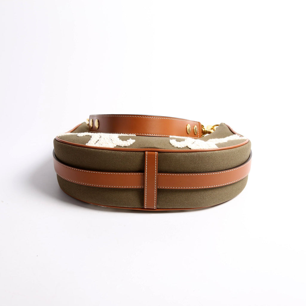 Ava Medium Canvas Bouclette Green/Brown/White