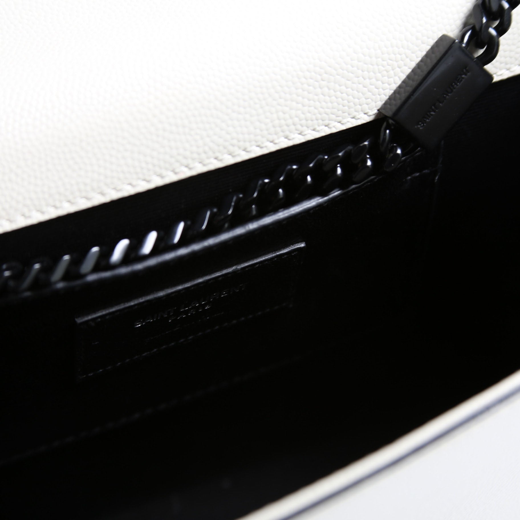 Kate Satchel Grain Medium 364021 White/Black