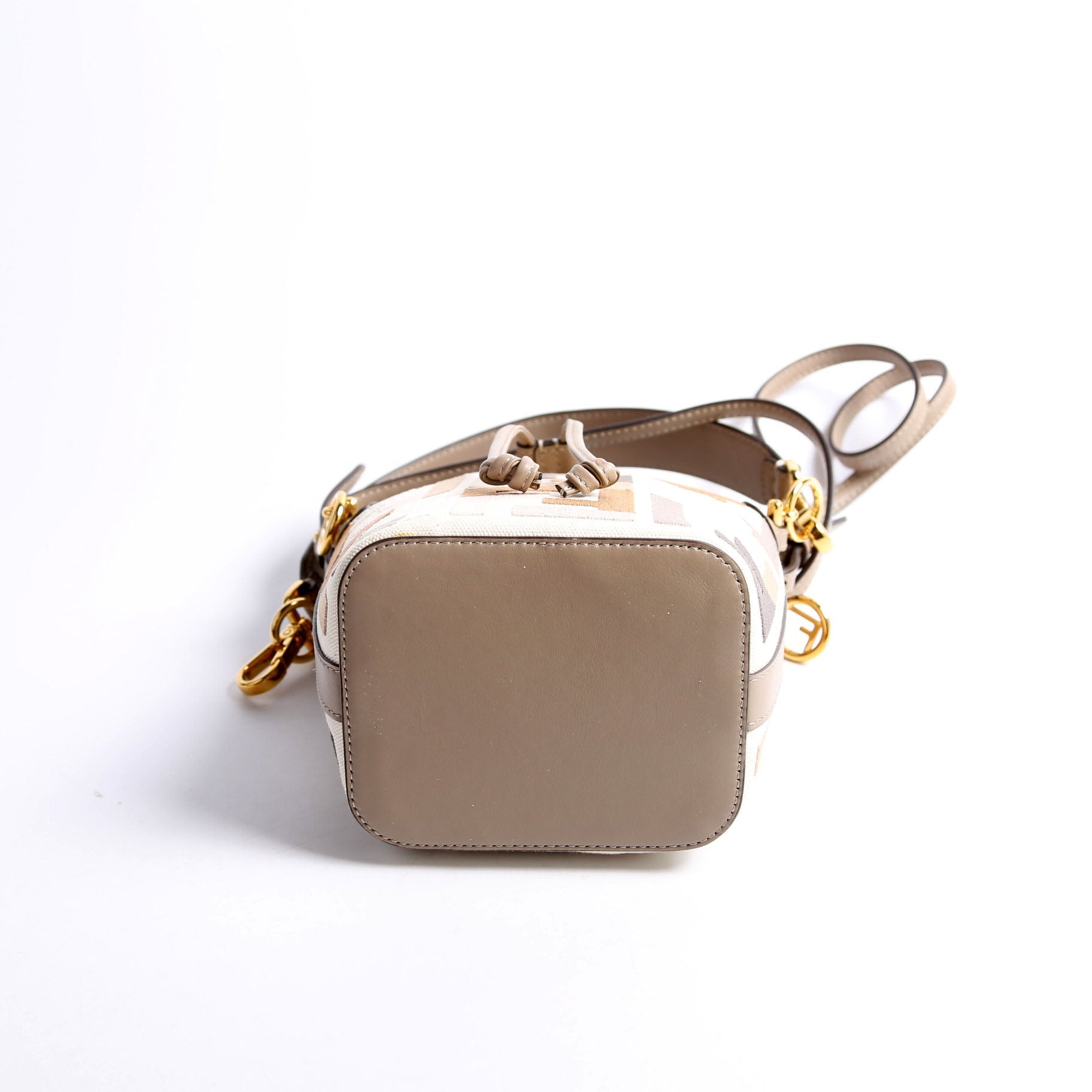 8BS010 Mon Tresor Mini Bucket Leather Canvas FF