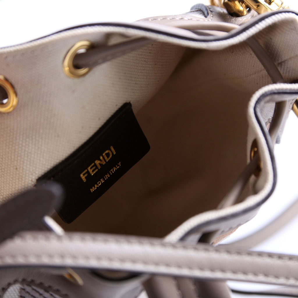 8BS010 Mon Tresor Mini Bucket Leather Canvas FF