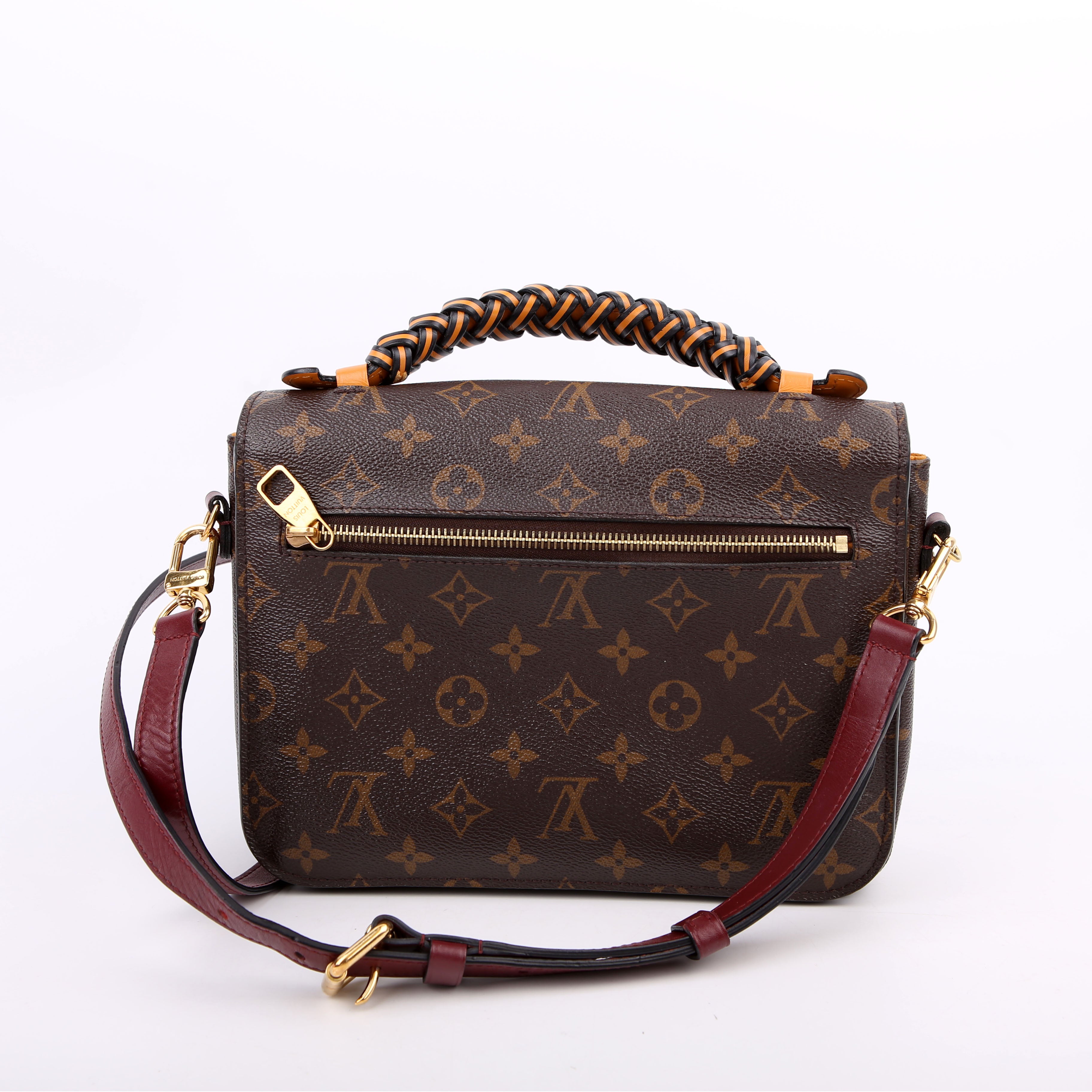 Pochette Metis Monogram Braided Orange/Berry
