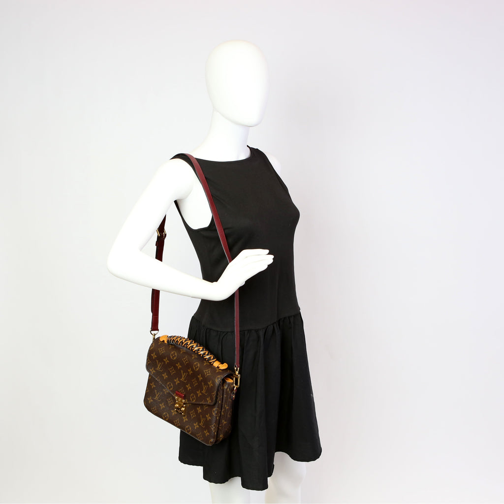Pochette Metis Monogram Braided Orange/Berry