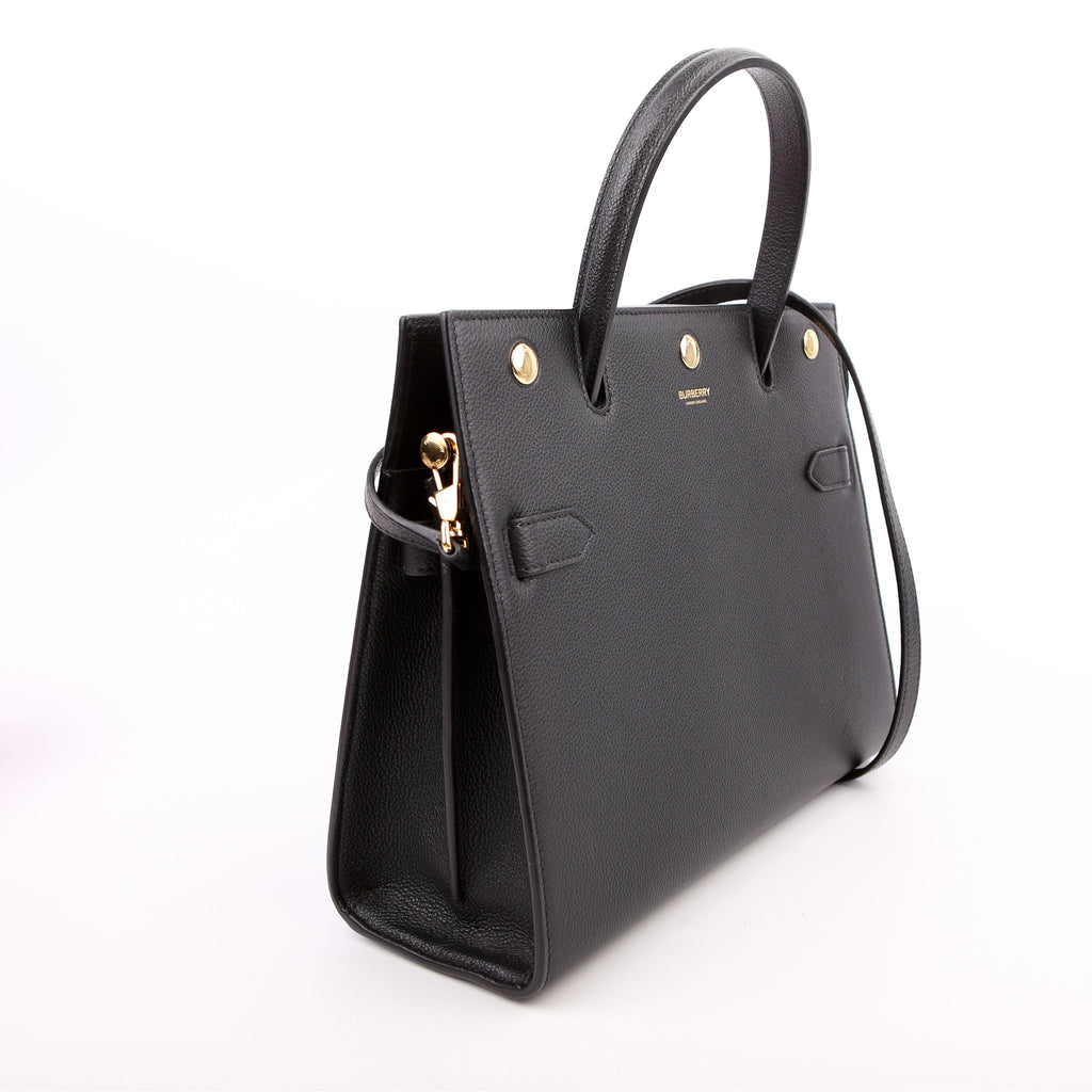 Title Bag Small Grain Leather Black