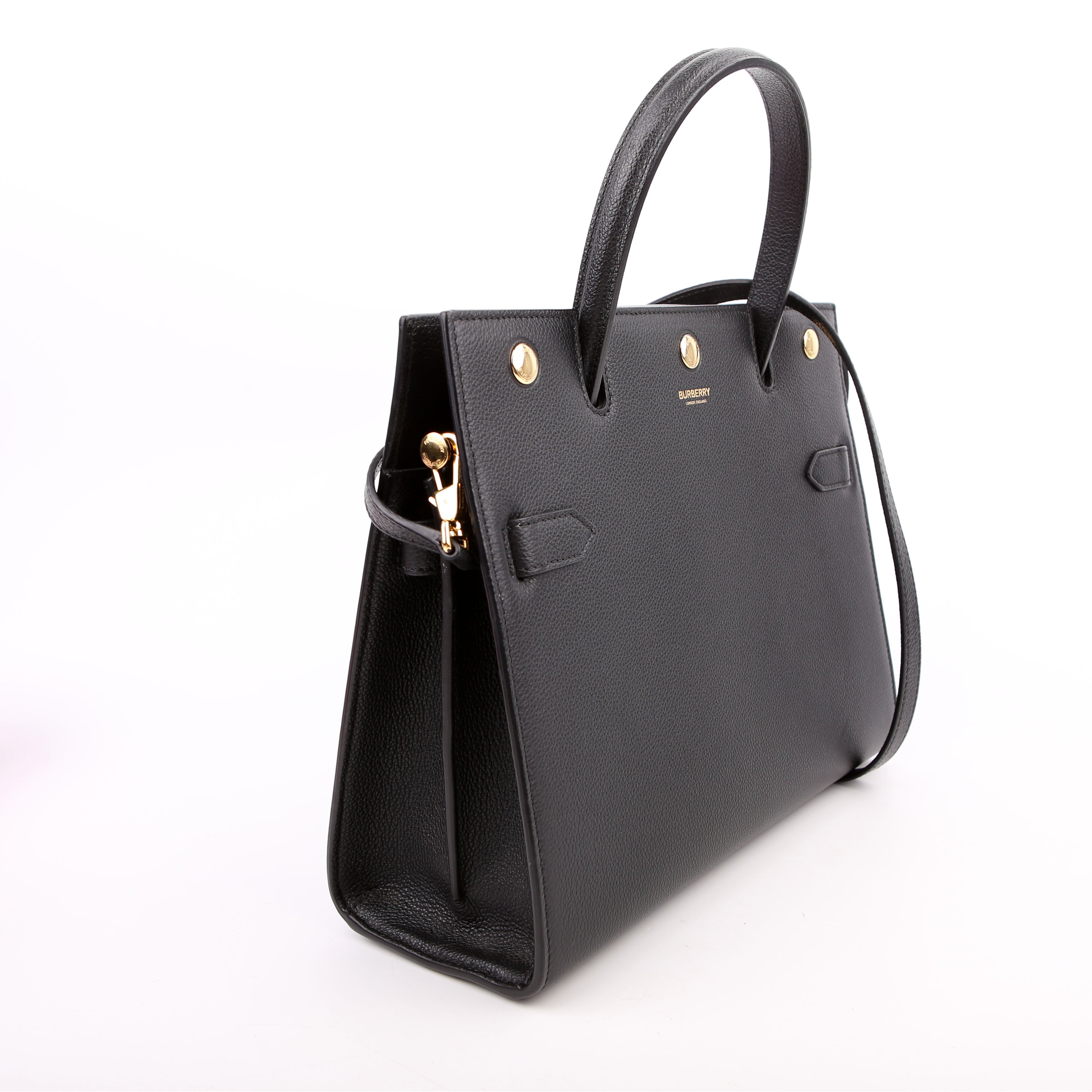Title Bag Small Grain Leather Black