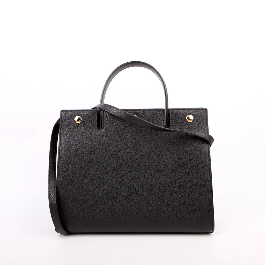 Title Bag Small Grain Leather Black