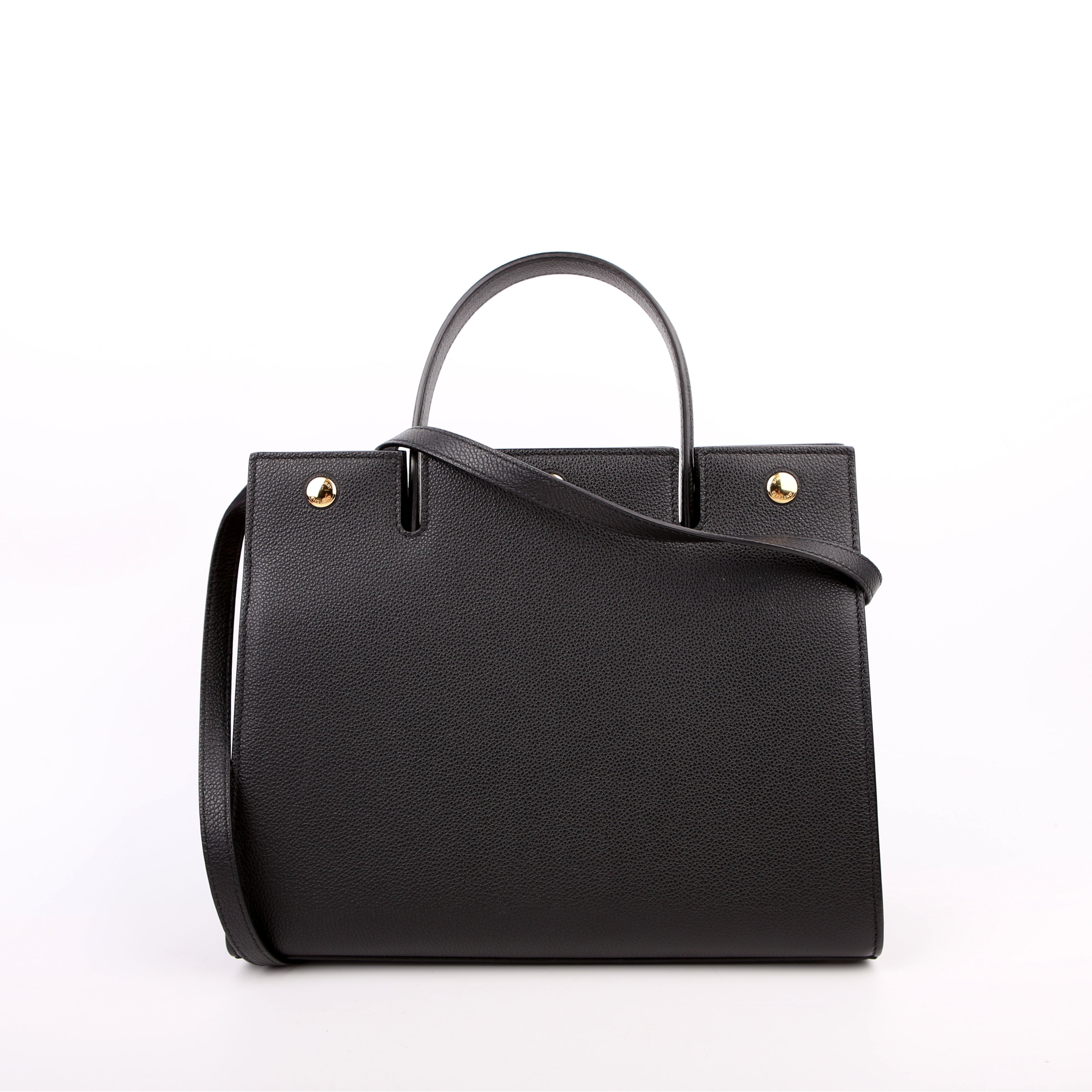Title Bag Small Grain Leather Black