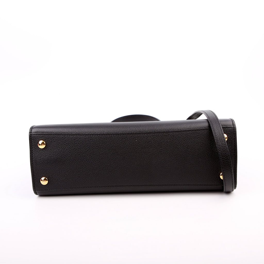 Title Bag Small Grain Leather Black