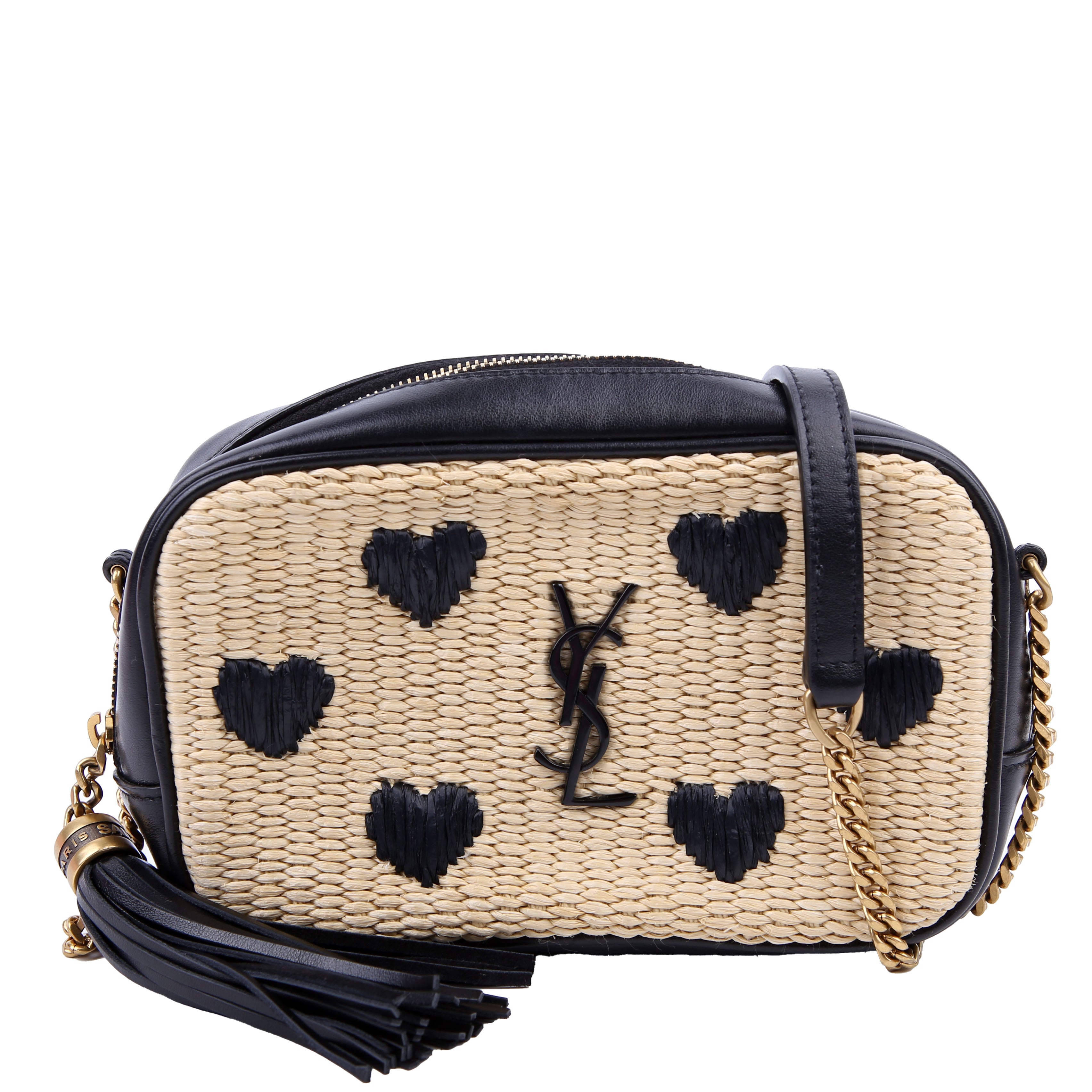 Lou Camera Bag Raffia Tan/Black