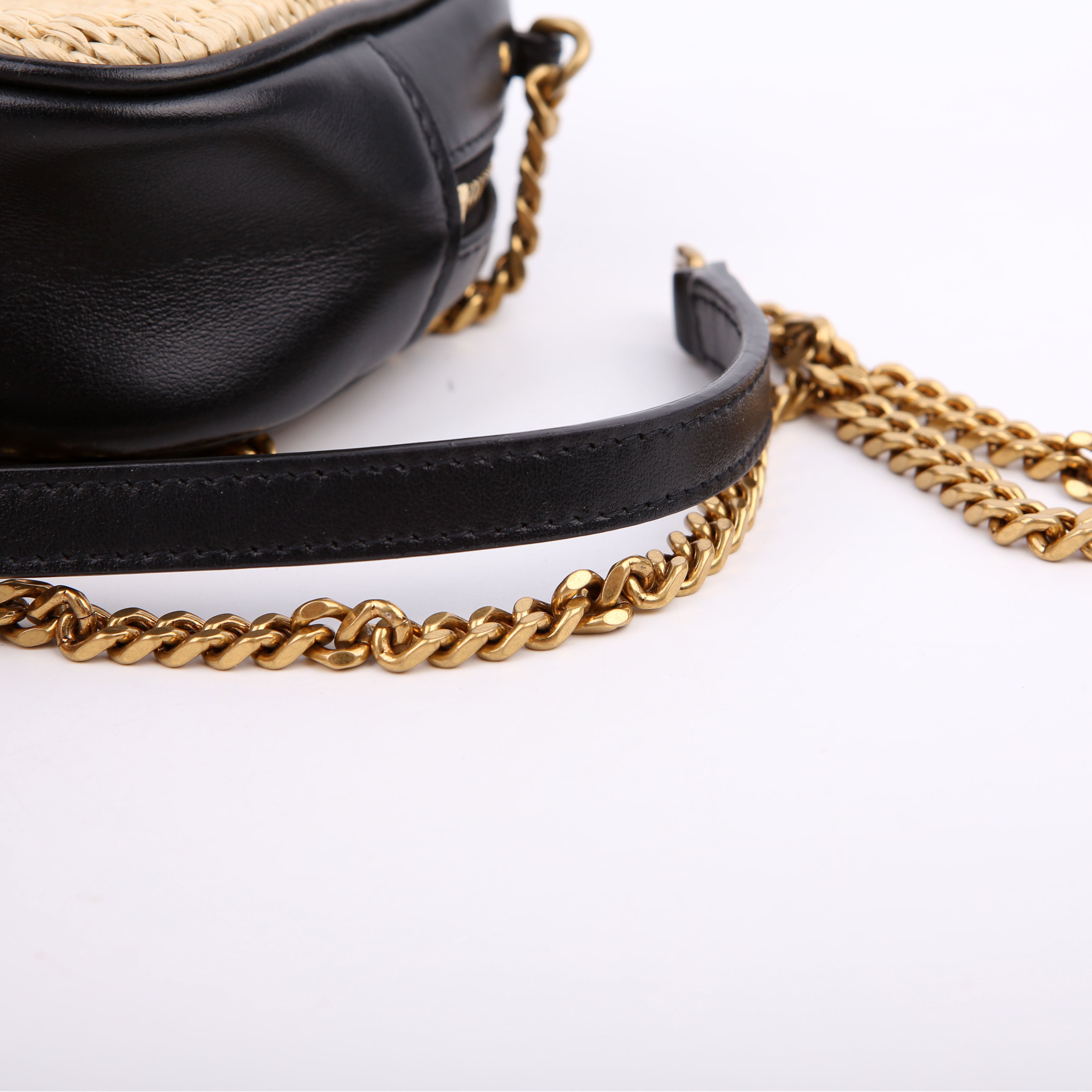 Lou Camera Bag Raffia Tan/Black