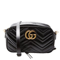 447632 Marmont Small Leather Camera Black/Gold
