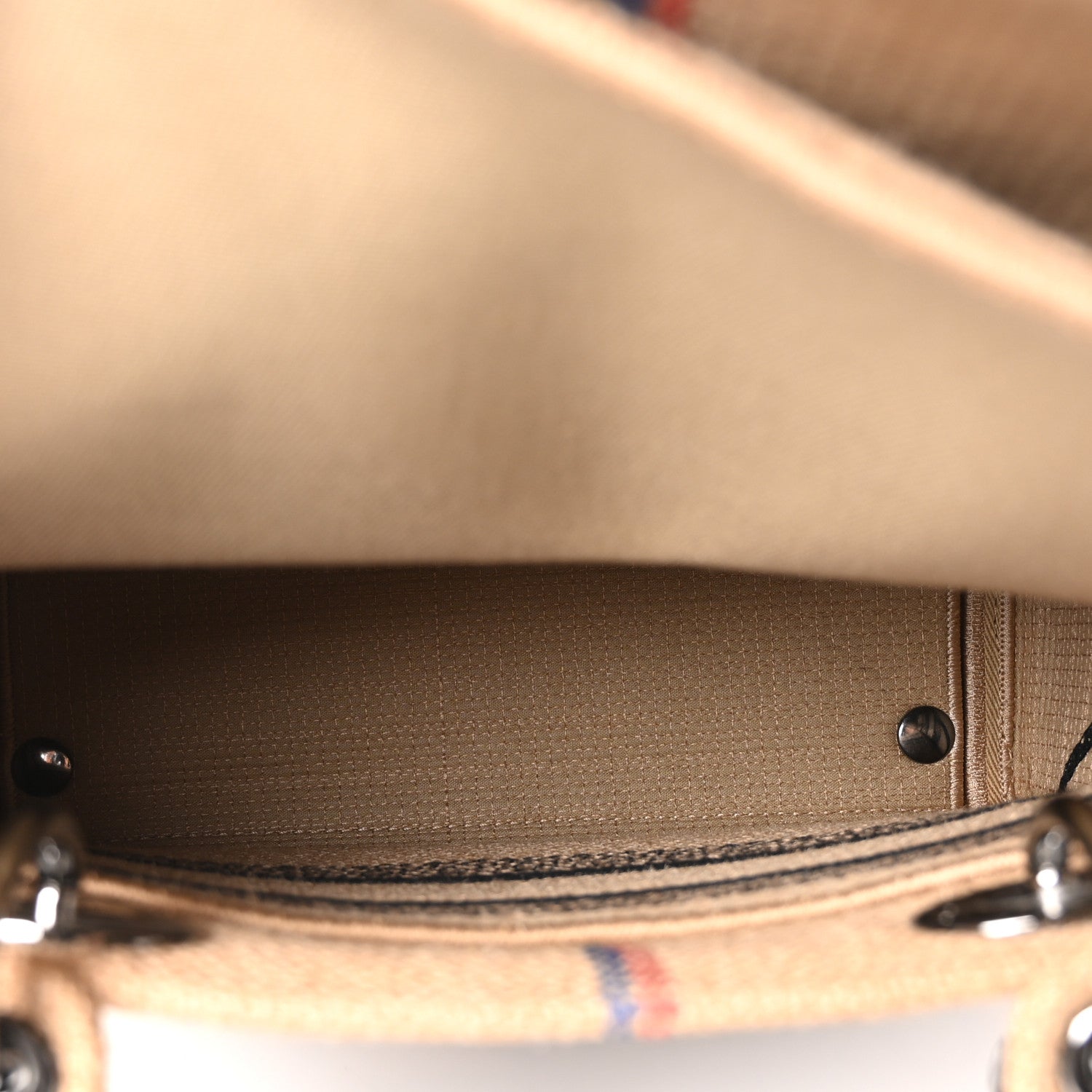 Christian Dior Canvas Jute Embroidered Medium Lady D-Lite Beige Multicolor