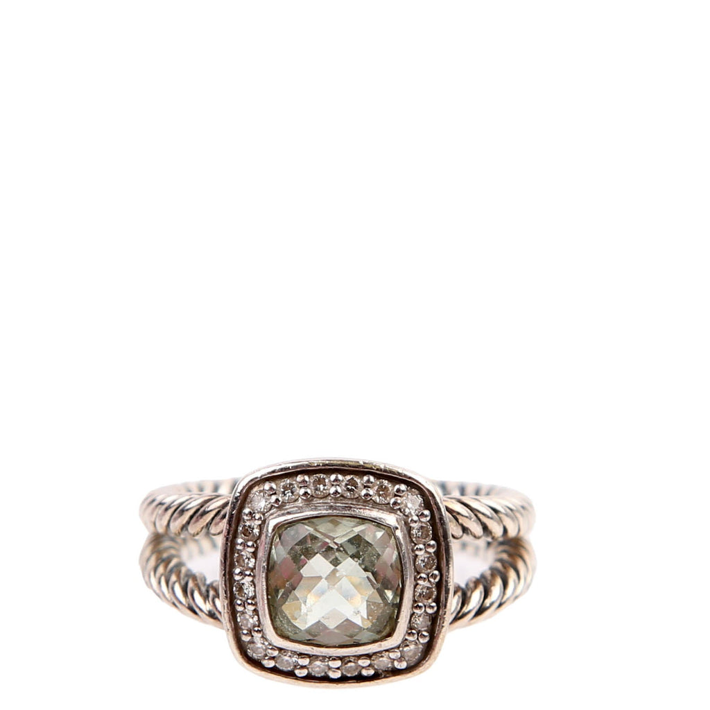 Petite Albion 925/Topaz/Pave Ring Size 6 Silver