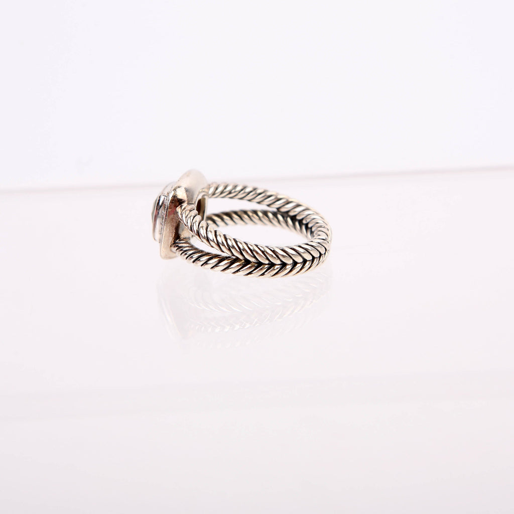 Petite Albion 925/Topaz/Pave Ring Size 6 Silver