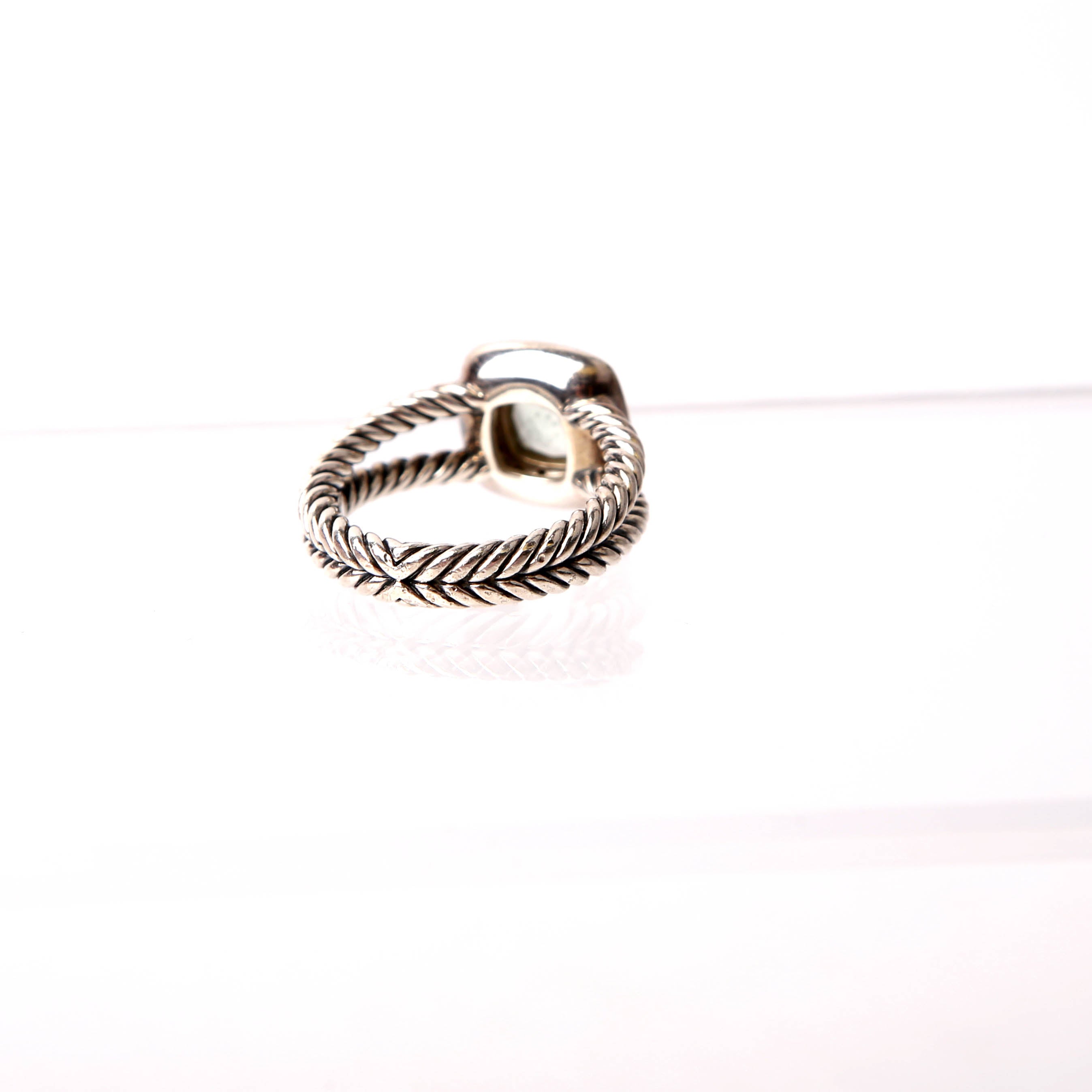 Petite Albion 925/Topaz/Pave Ring Size 6 Silver