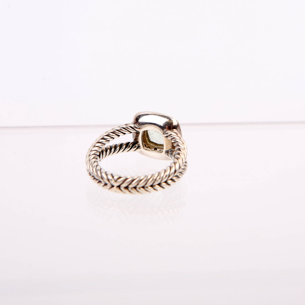 Petite Albion 925/Topaz/Pave Ring Size 6 Silver