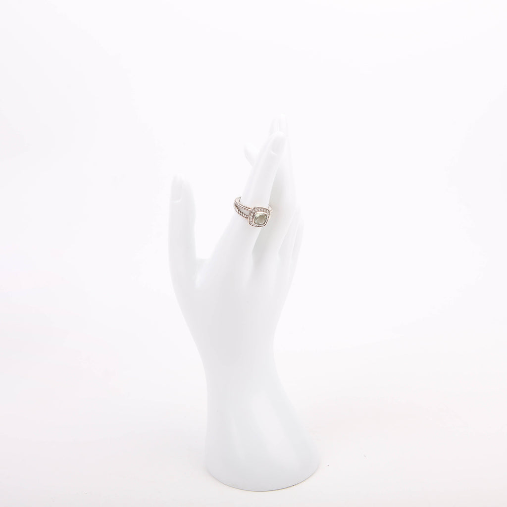 Petite Albion 925/Topaz/Pave Ring Size 6 Silver