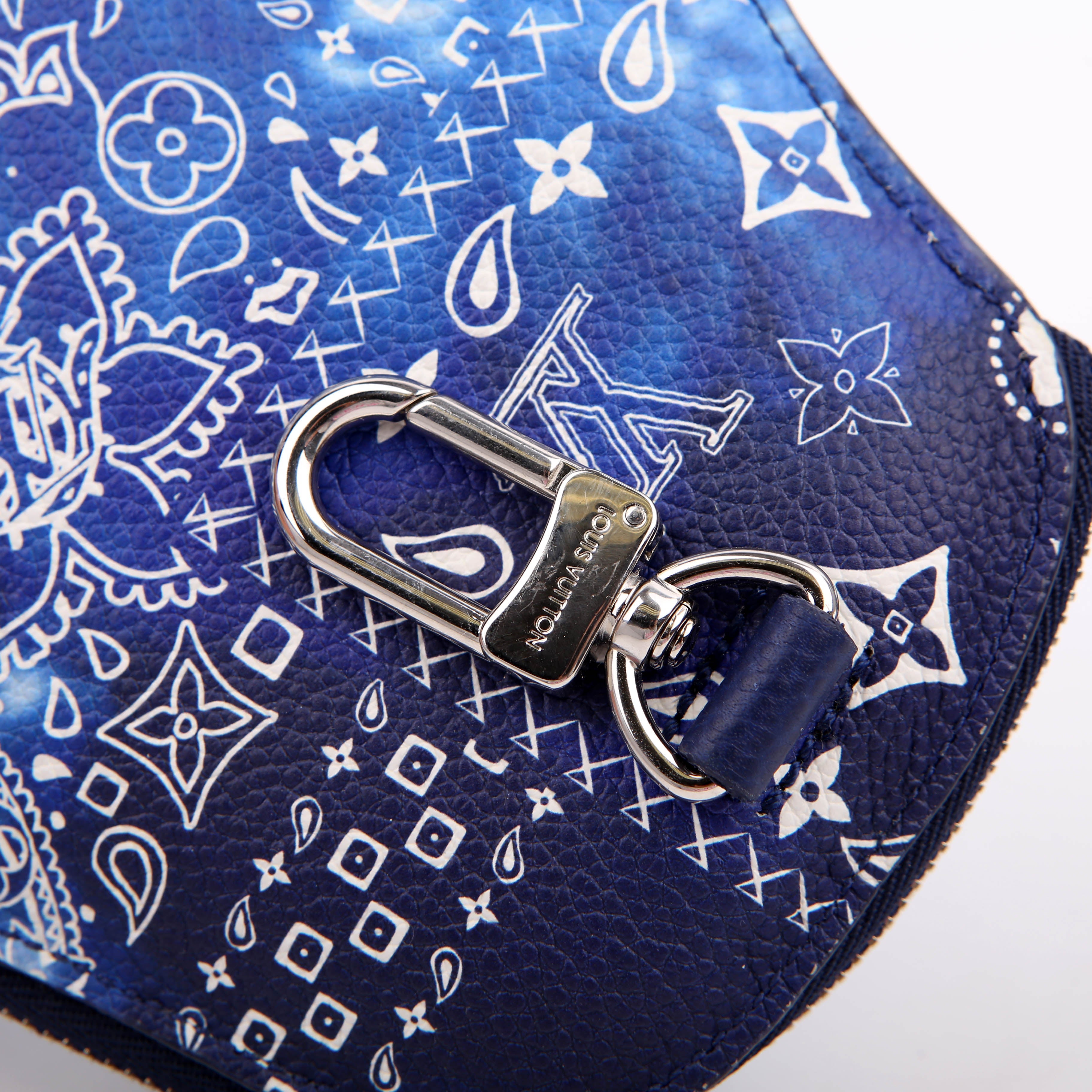 High 5 Coin Purse Monogram Bandana Blue