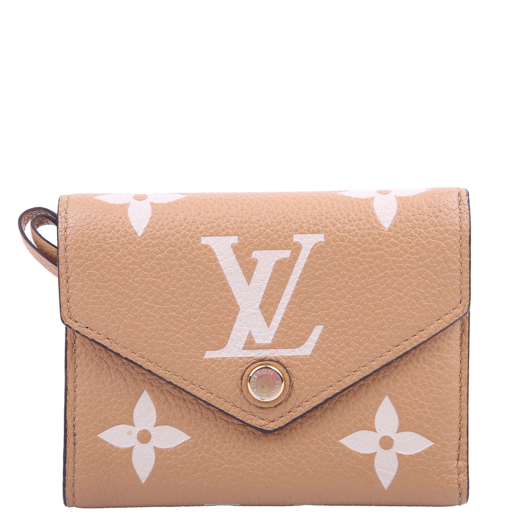 Victorine Wallet Bicolor Empreinte Tan