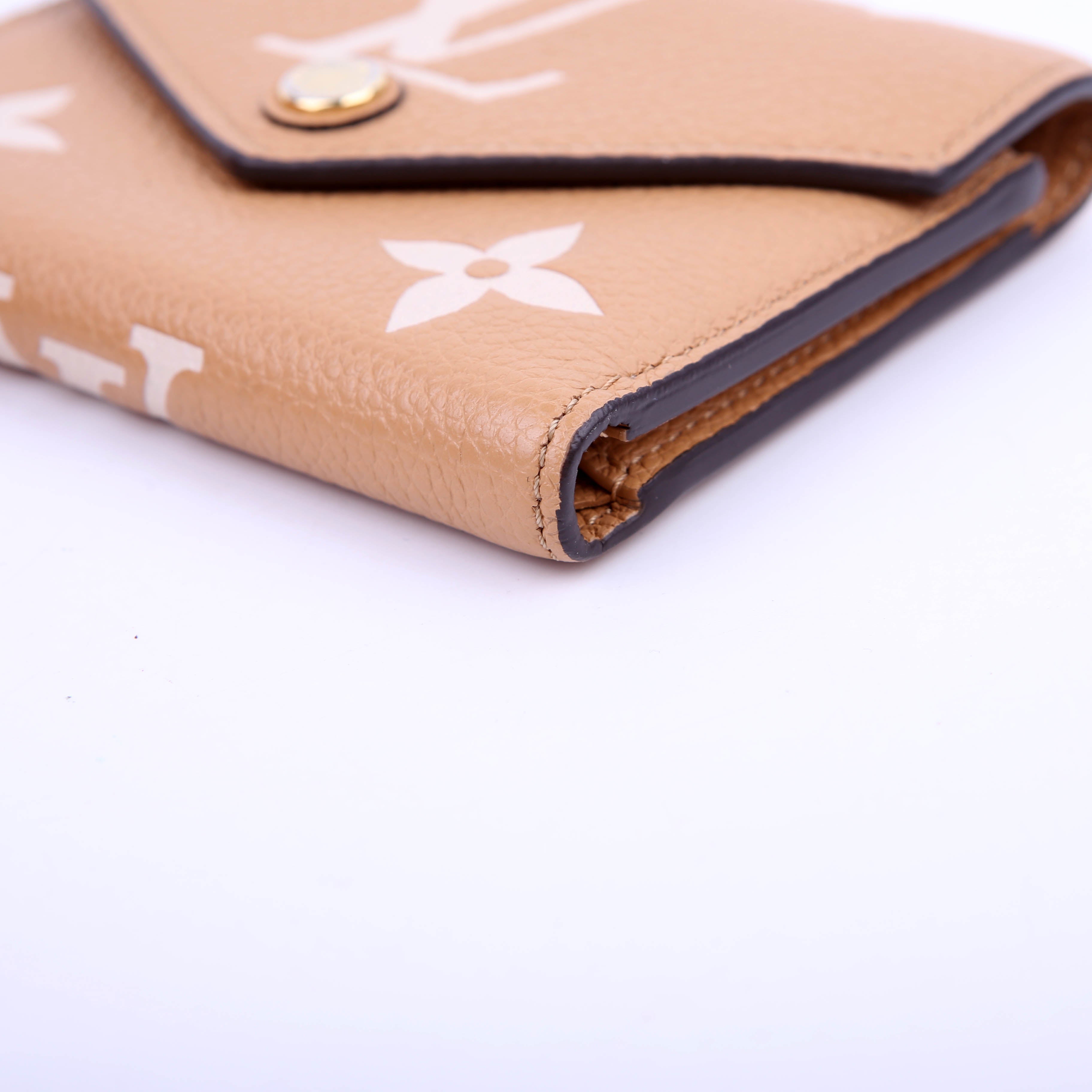 Victorine Wallet Bicolor Empreinte Tan