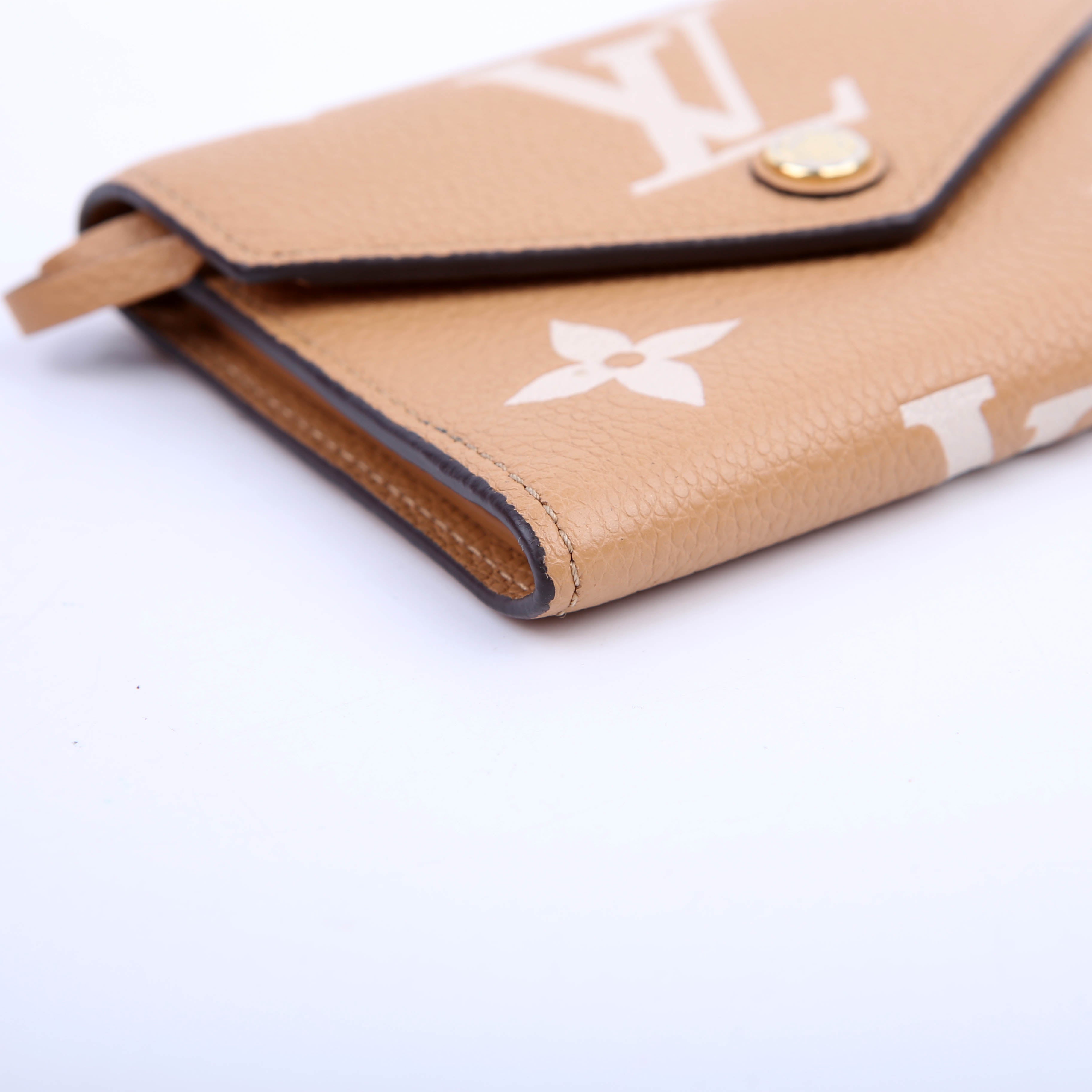Victorine Wallet Bicolor Empreinte Tan