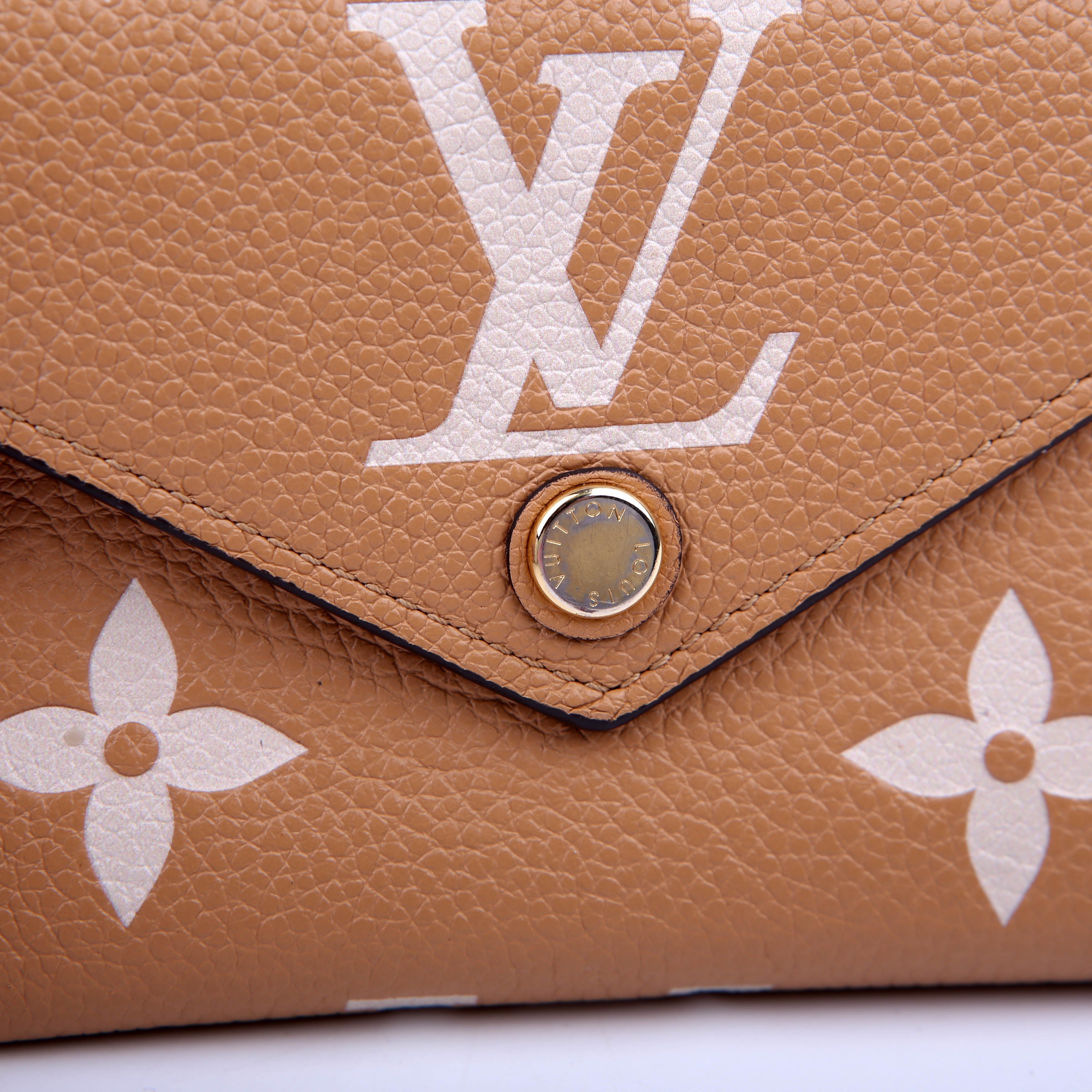 Victorine Wallet Bicolor Empreinte Tan