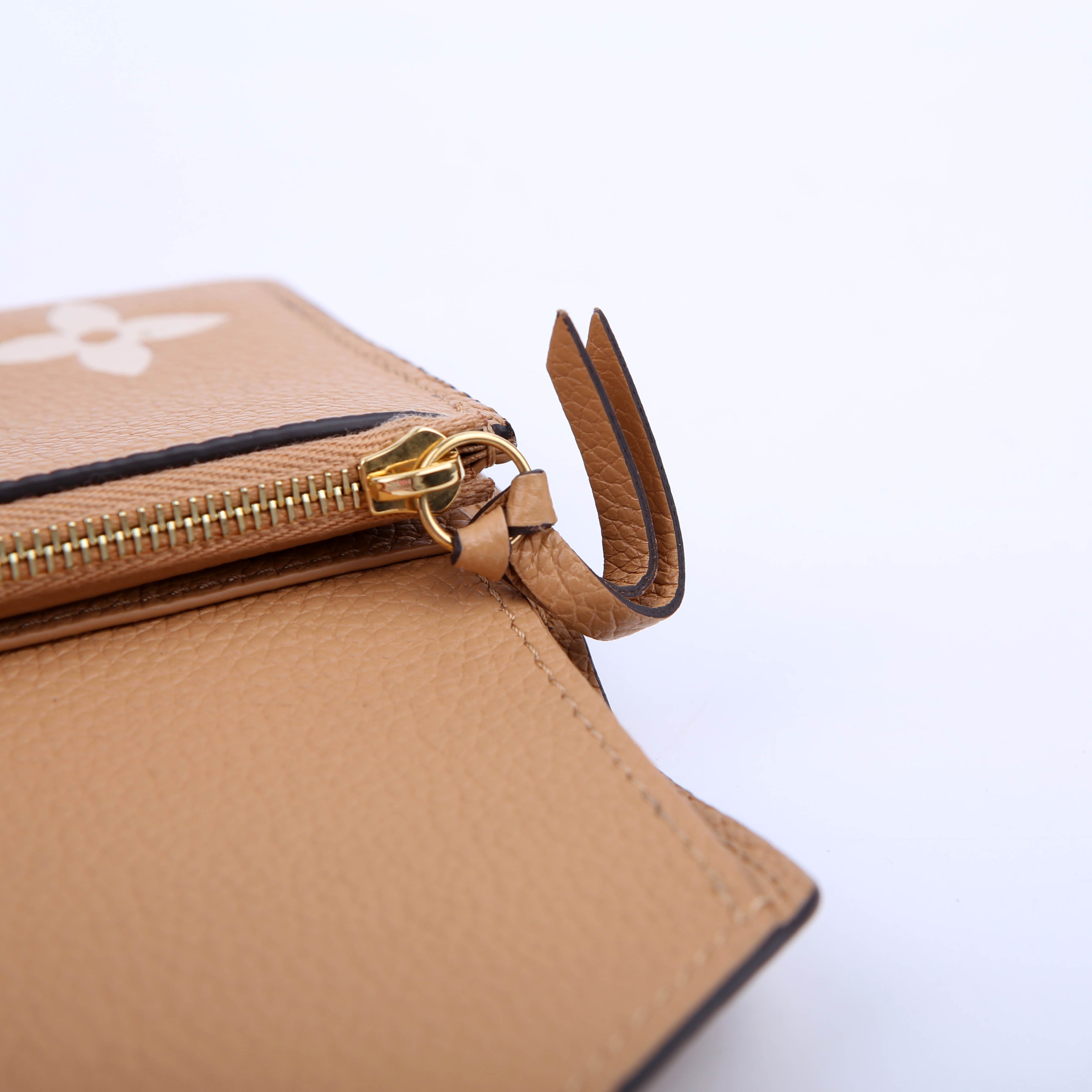 Victorine Wallet Bicolor Empreinte Tan
