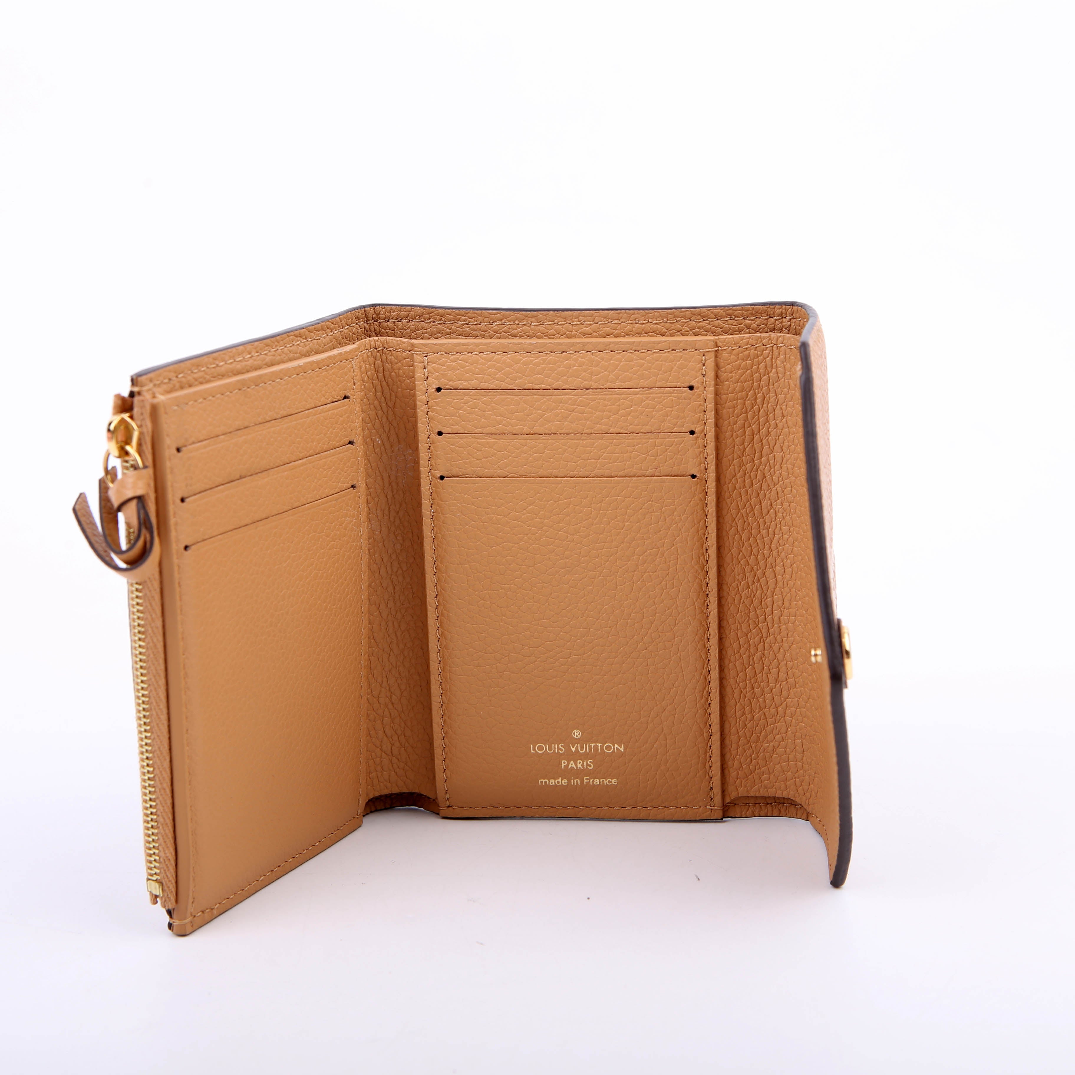 Victorine Wallet Bicolor Empreinte Tan