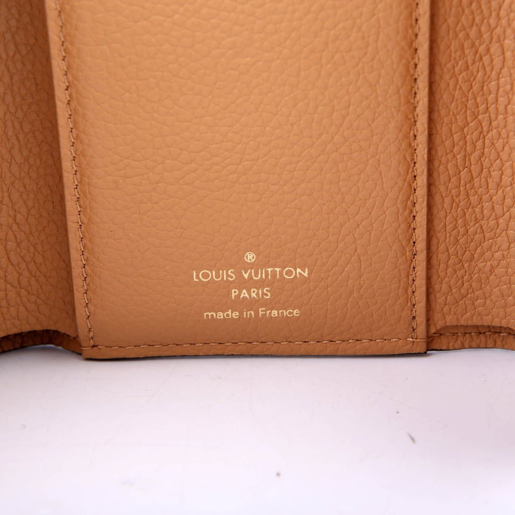 Victorine Wallet Bicolor Empreinte Tan