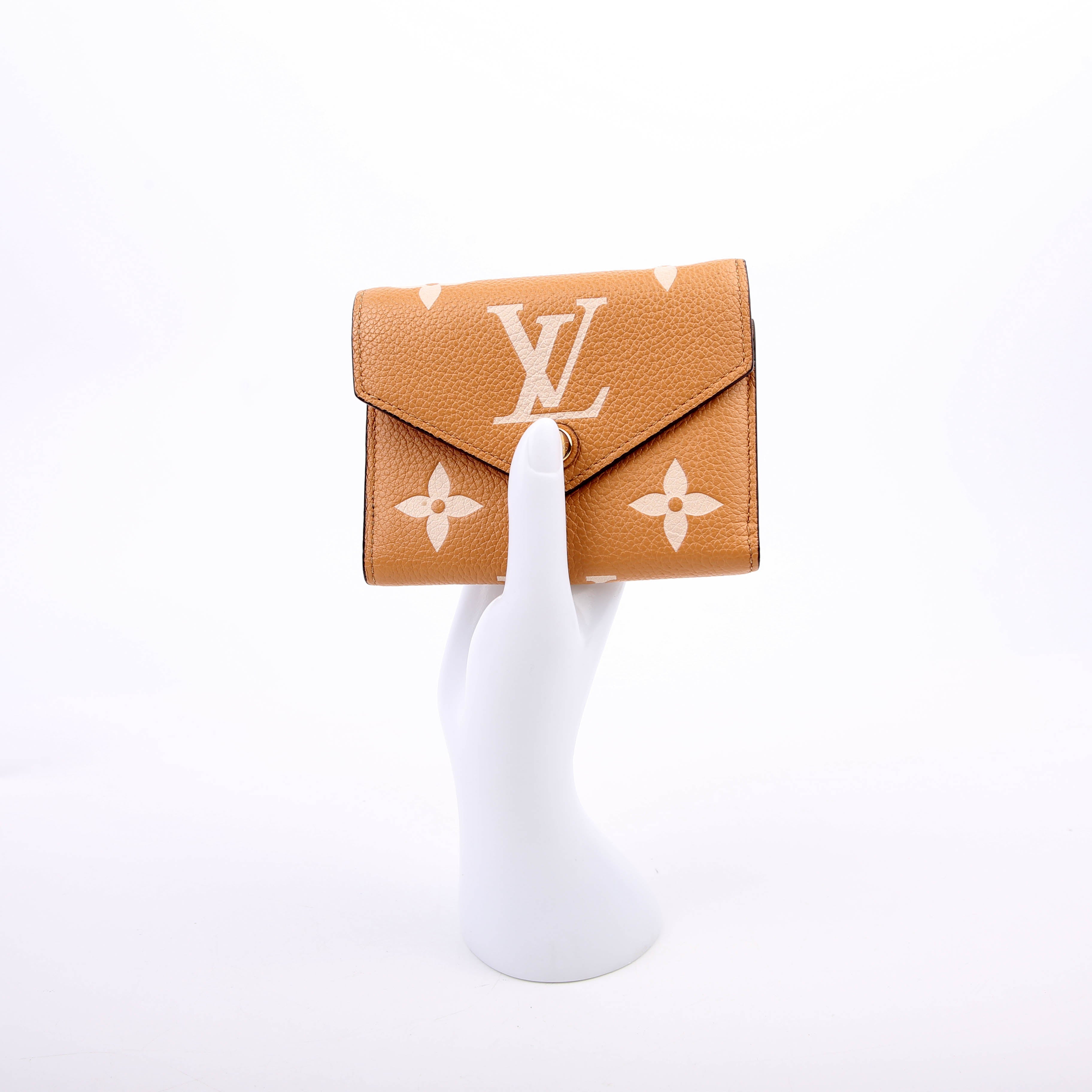 Victorine Wallet Bicolor Empreinte Tan