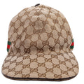 200035 GG Canvas Web Cap Size Medium Brown