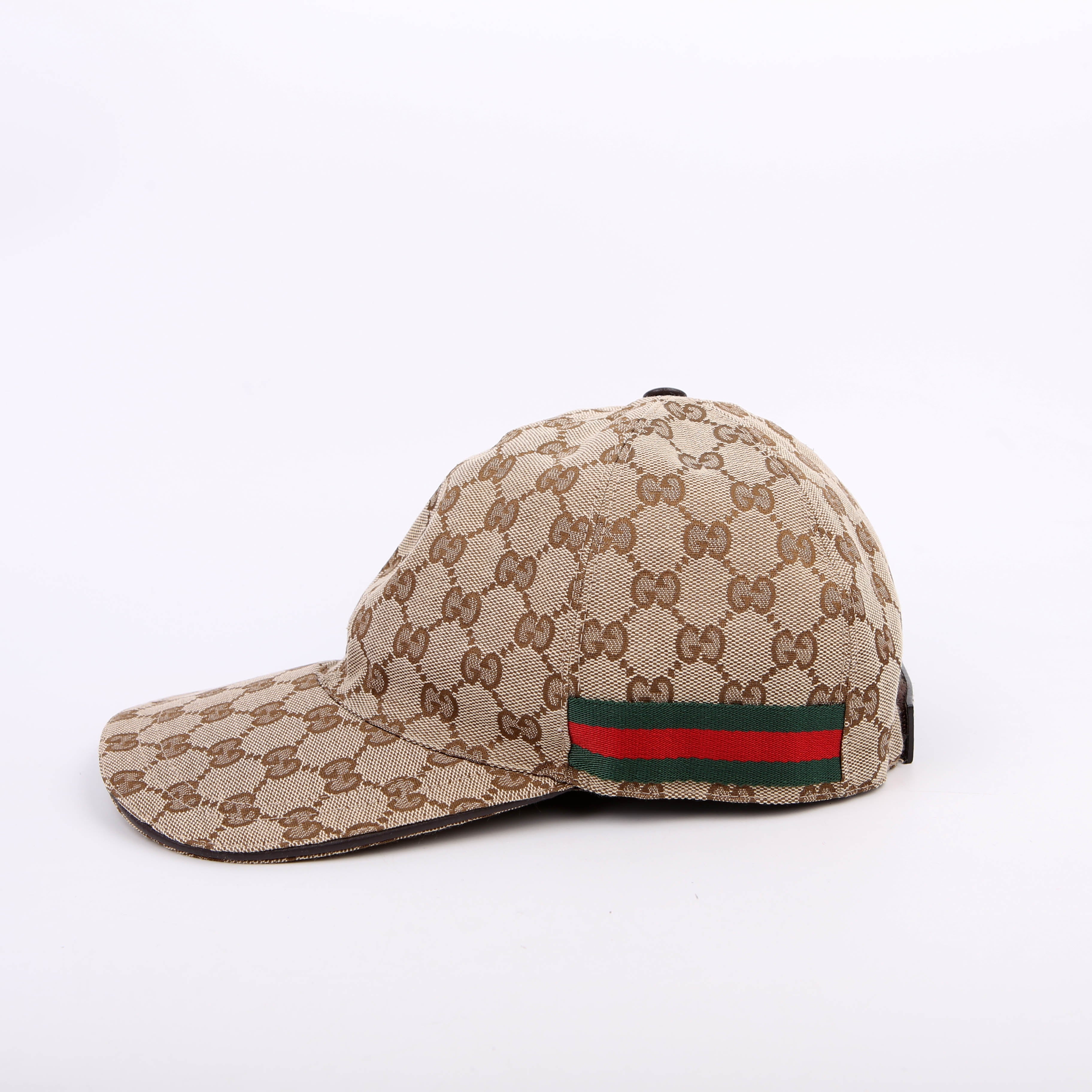 200035 GG Canvas Web Cap Size Medium Brown