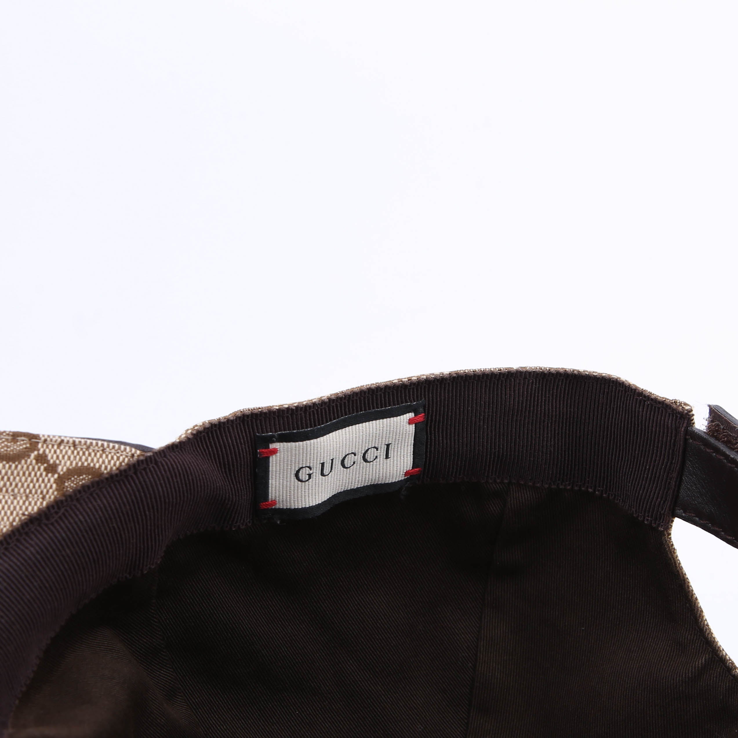200035 GG Canvas Web Cap Size Medium Brown