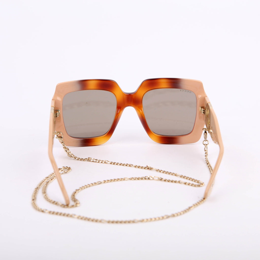 Gucci GG1022S Oversized Sunglasses Tan/Brown