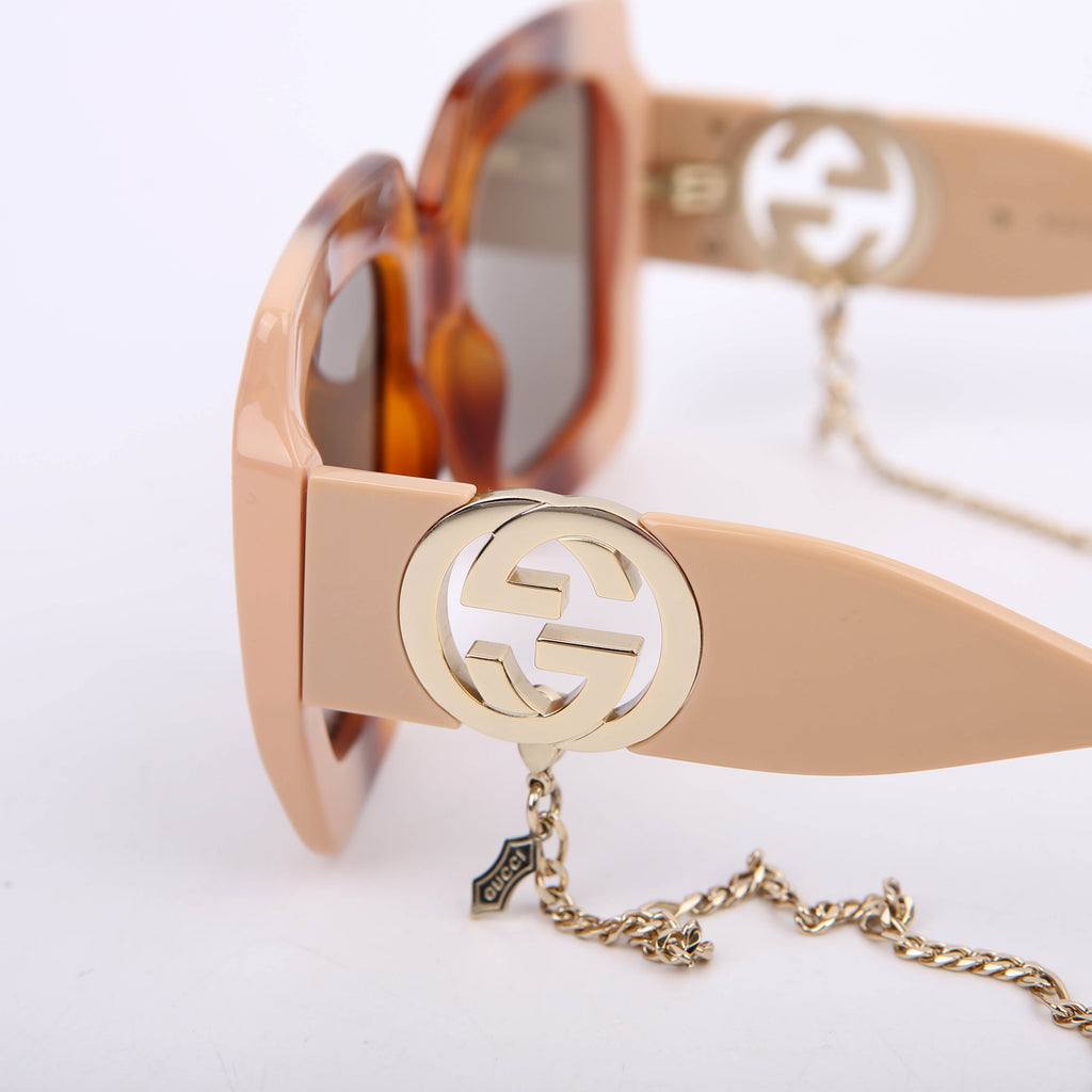 Gucci GG1022S Oversized Sunglasses Tan/Brown