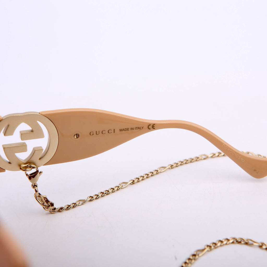 Gucci GG1022S Oversized Sunglasses Tan/Brown