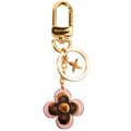 Blooming Flowers BB Bag Charm Key Chain Gold