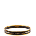 Printed Enamel Narrow Bangle Bracelet Black