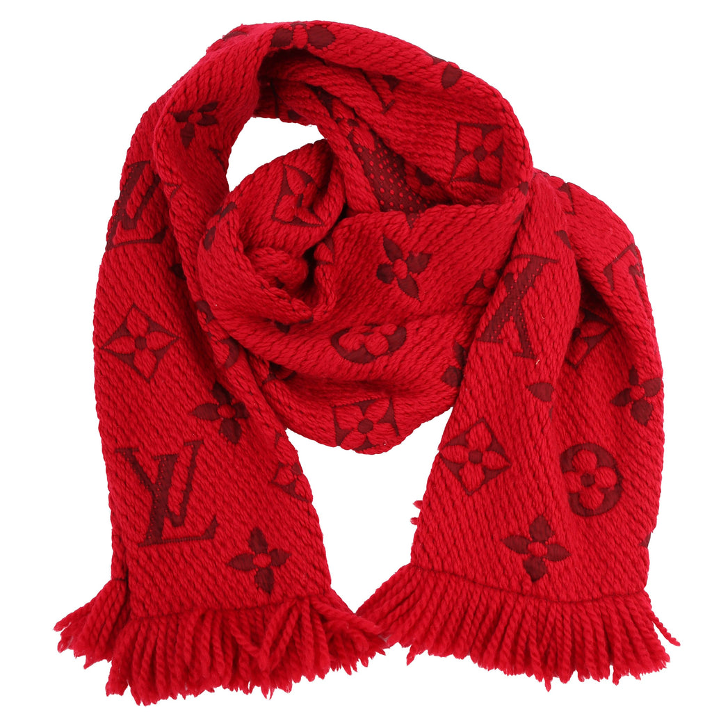 Logomania Wool/Silk Scarf Red