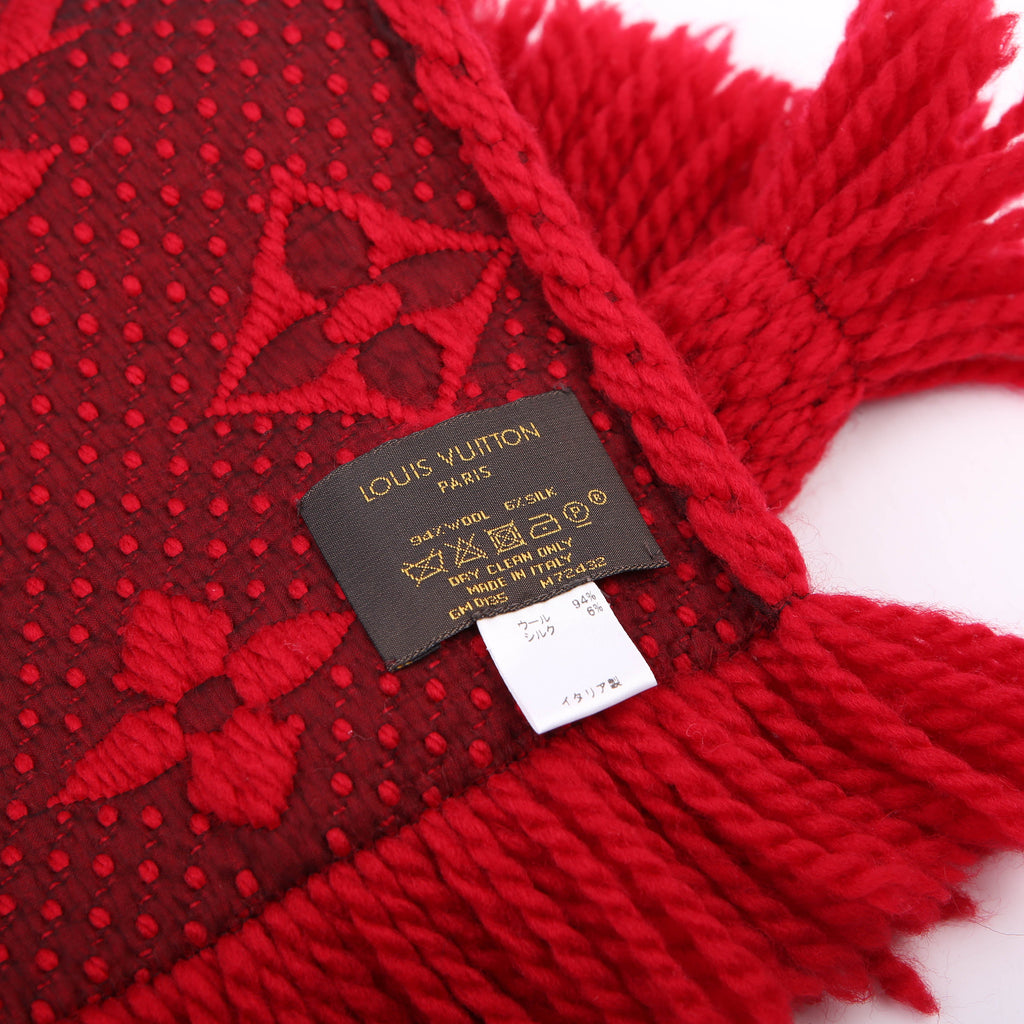 Logomania Wool/Silk Scarf Red