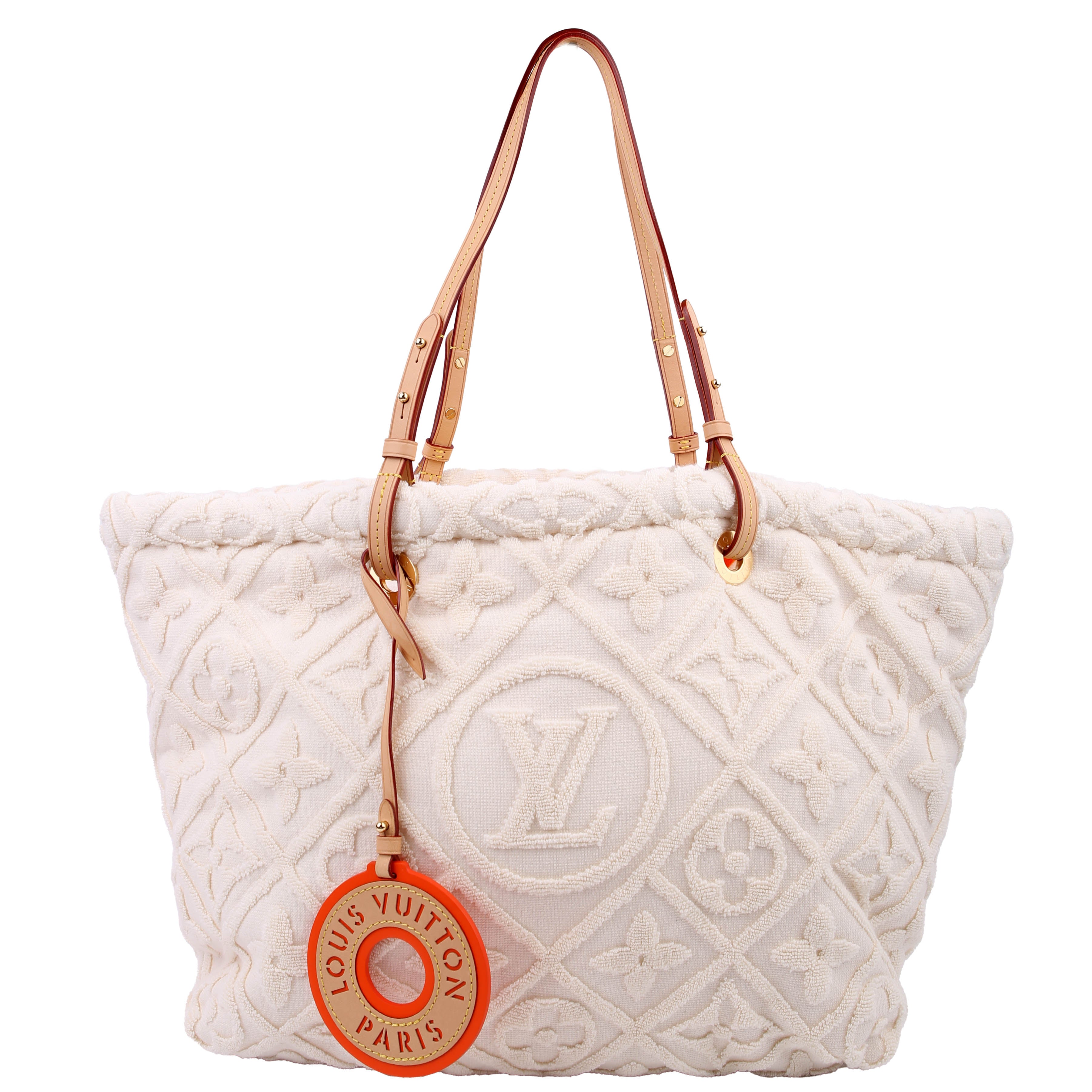Lvacation Tote Terry Cloth Monogram Cream