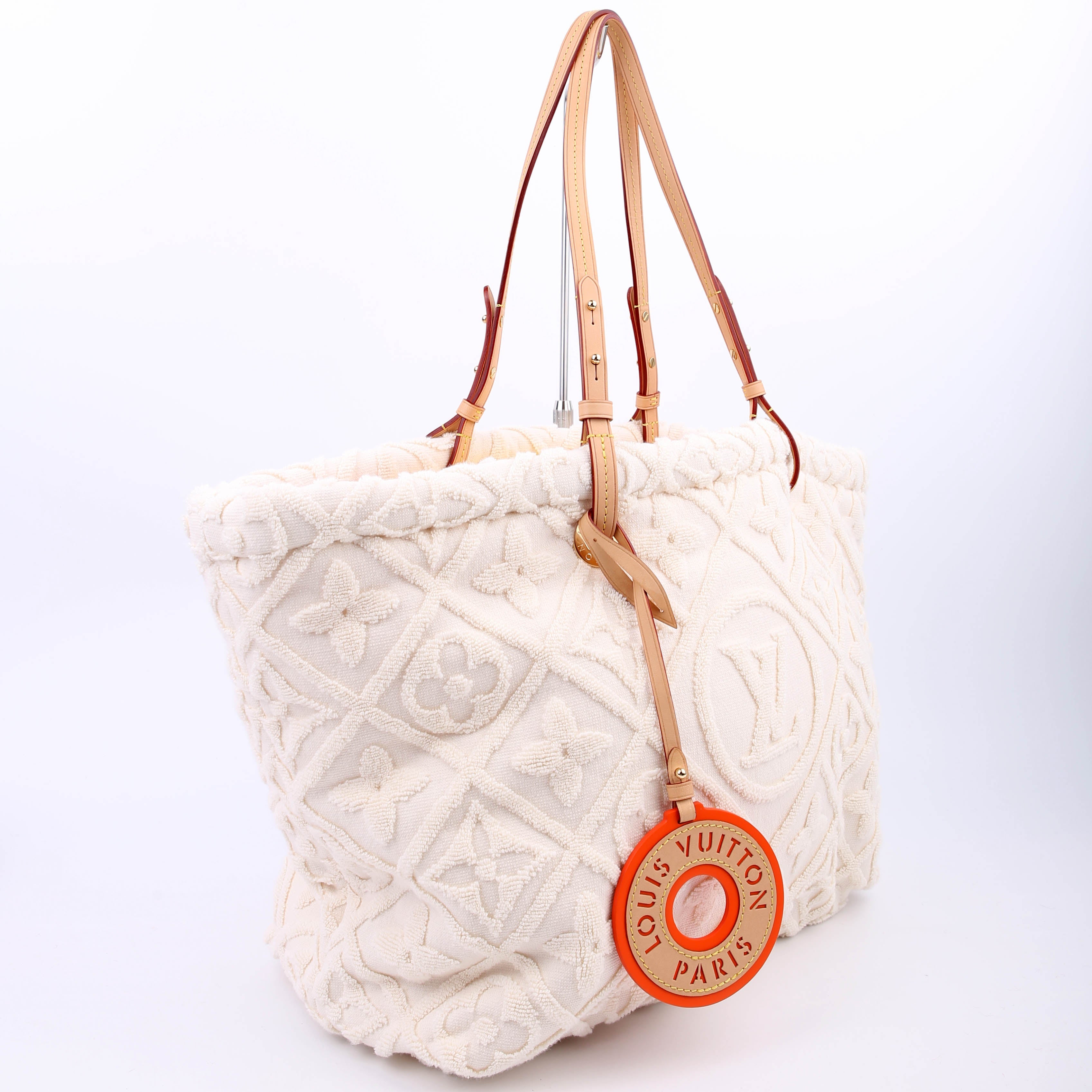Lvacation Tote Terry Cloth Monogram Cream