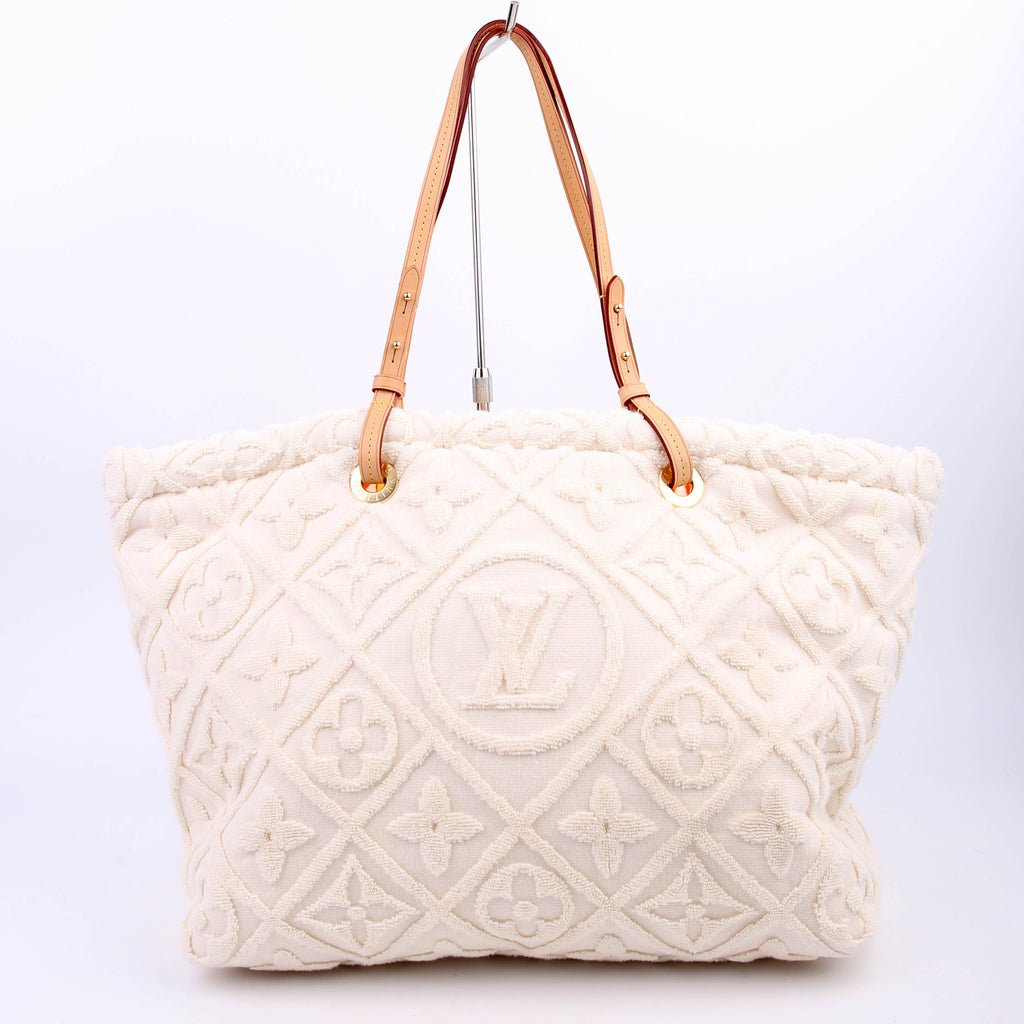 Lvacation Tote Terry Cloth Monogram Cream