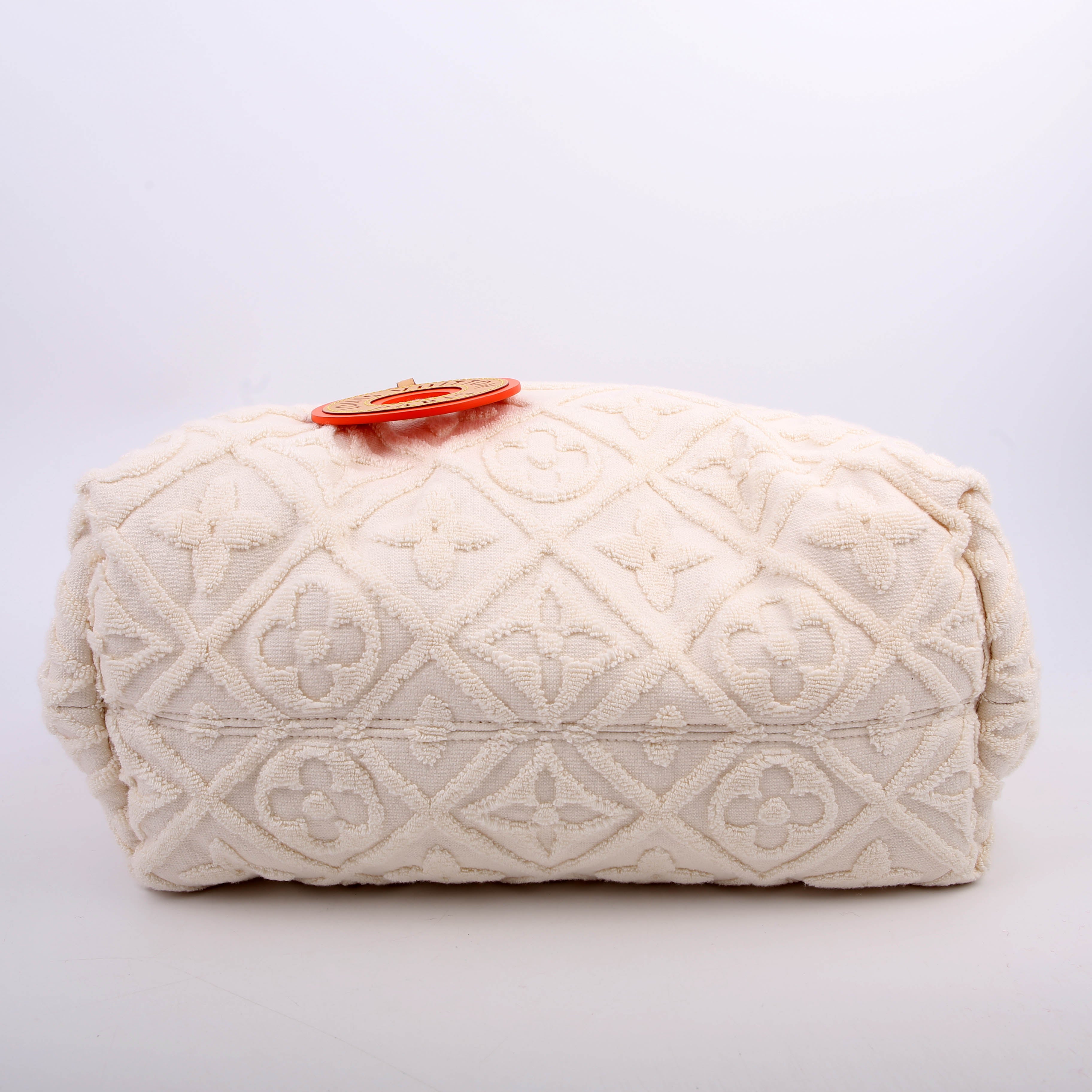 Lvacation Tote Terry Cloth Monogram Cream