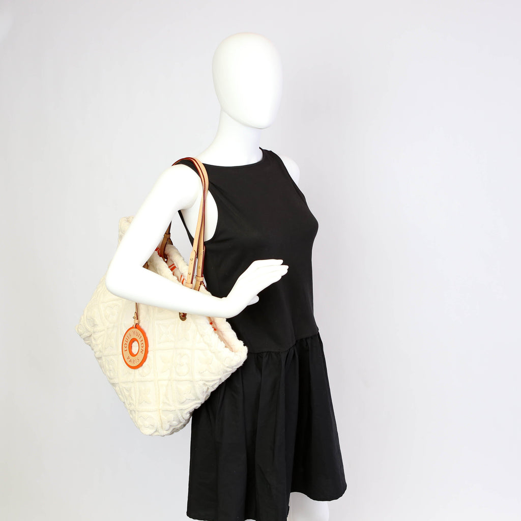 Lvacation Tote Terry Cloth Monogram Cream