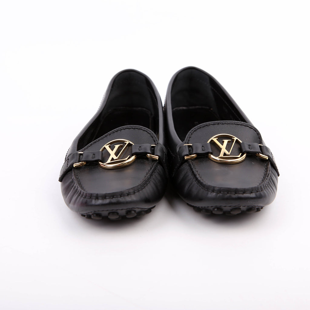 Gloria Driving Loafers Leather Size 39 Black